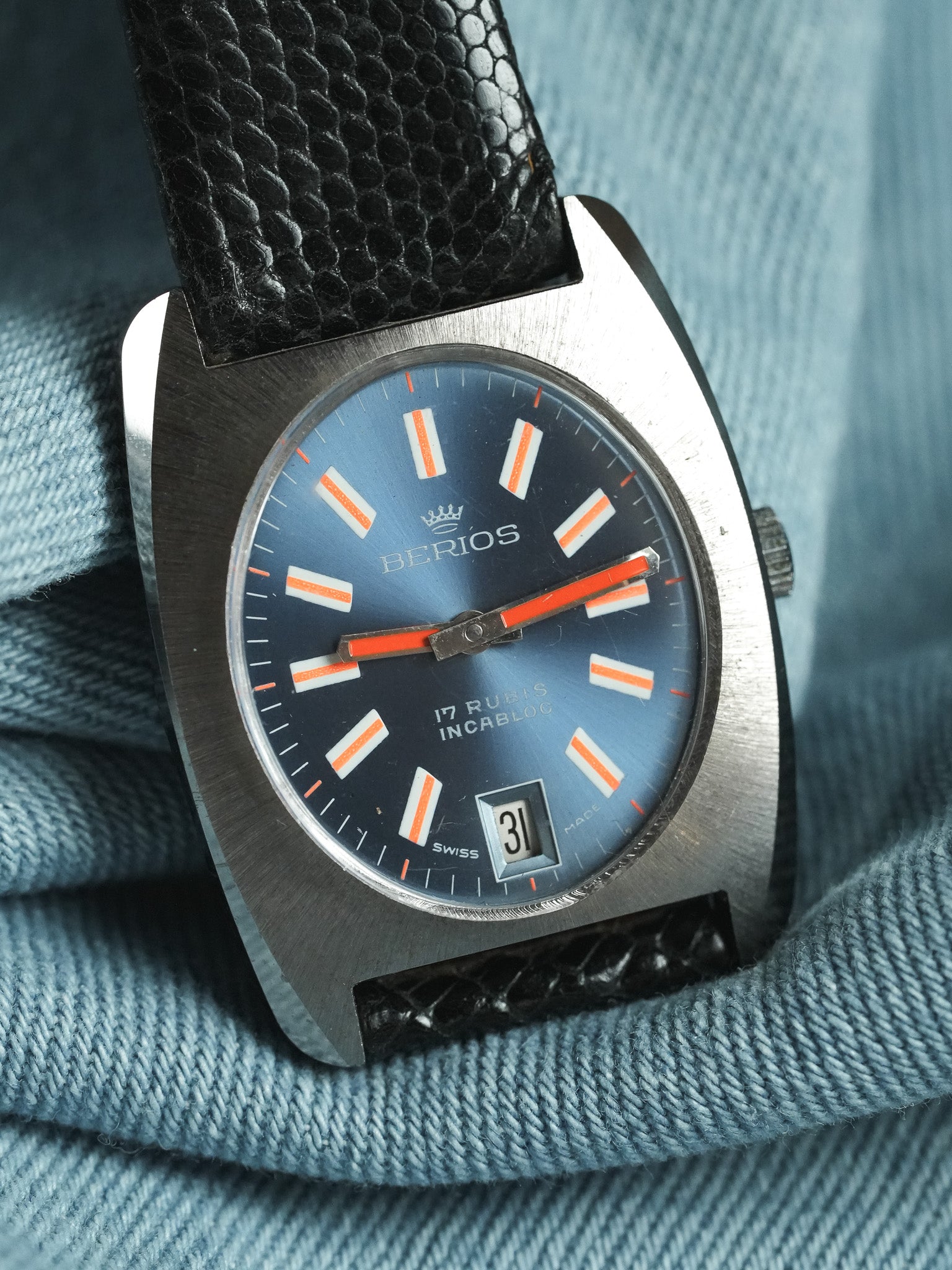Berios - Tonneau Blue Orange - NOS - 1980s - Atelier Victor - Vintage Shop
