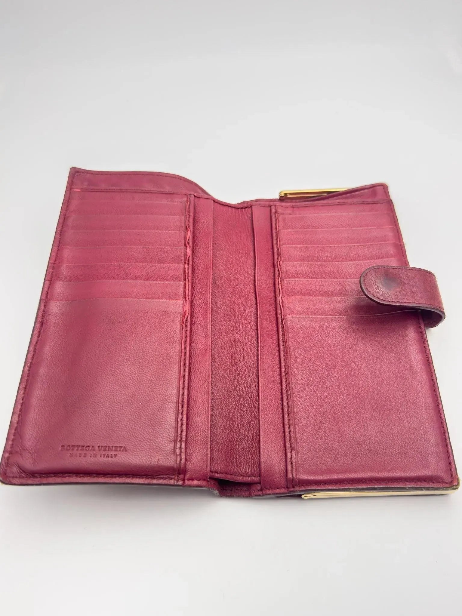 Bottega Veneta - Portefeuille Cuir Bordeaux - Atelier Victor - Vintage Shop