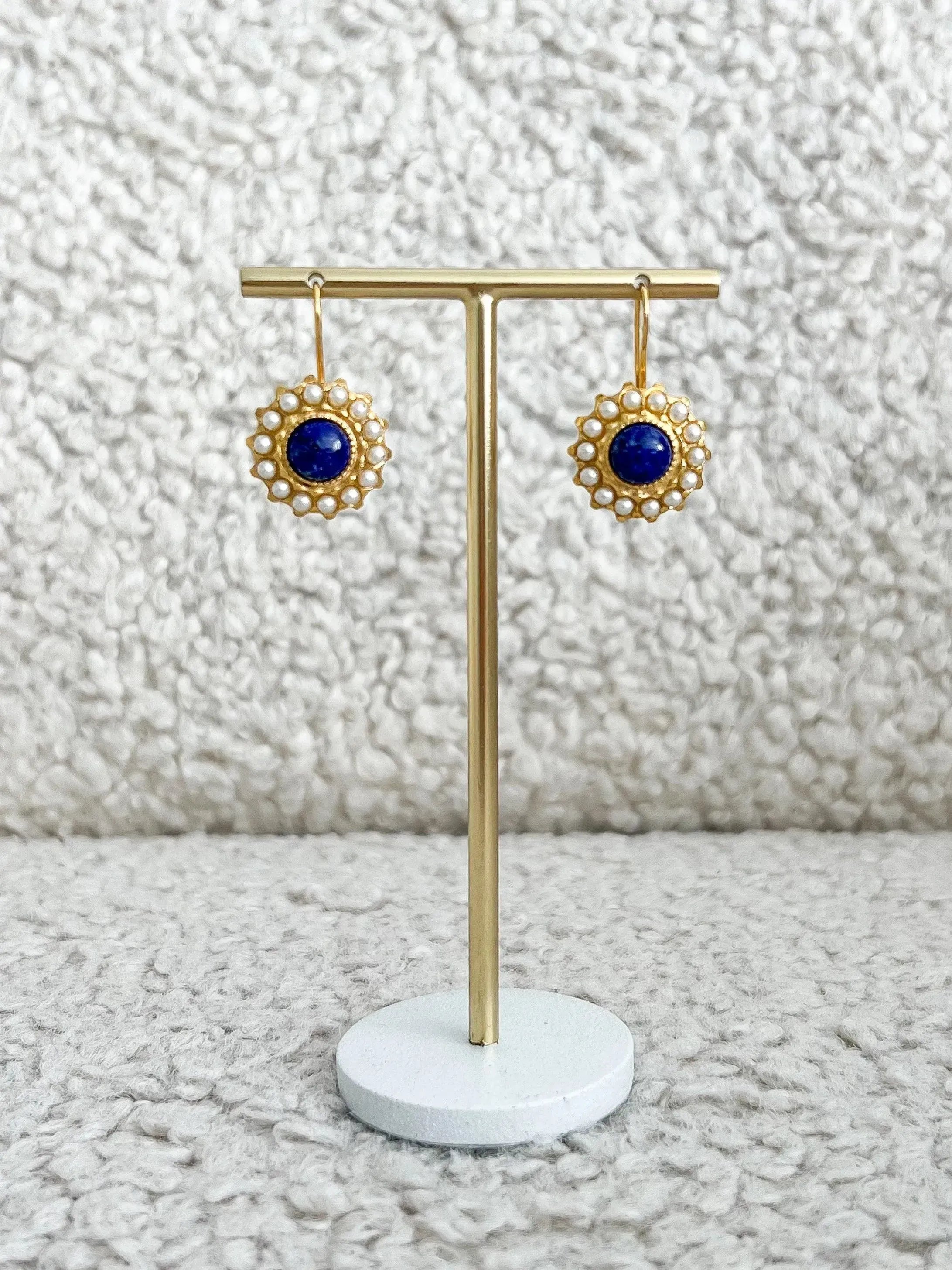 Boucles d’oreilles - Vermeil Lapis Lazuli Perles Naturelles - Atelier Victor