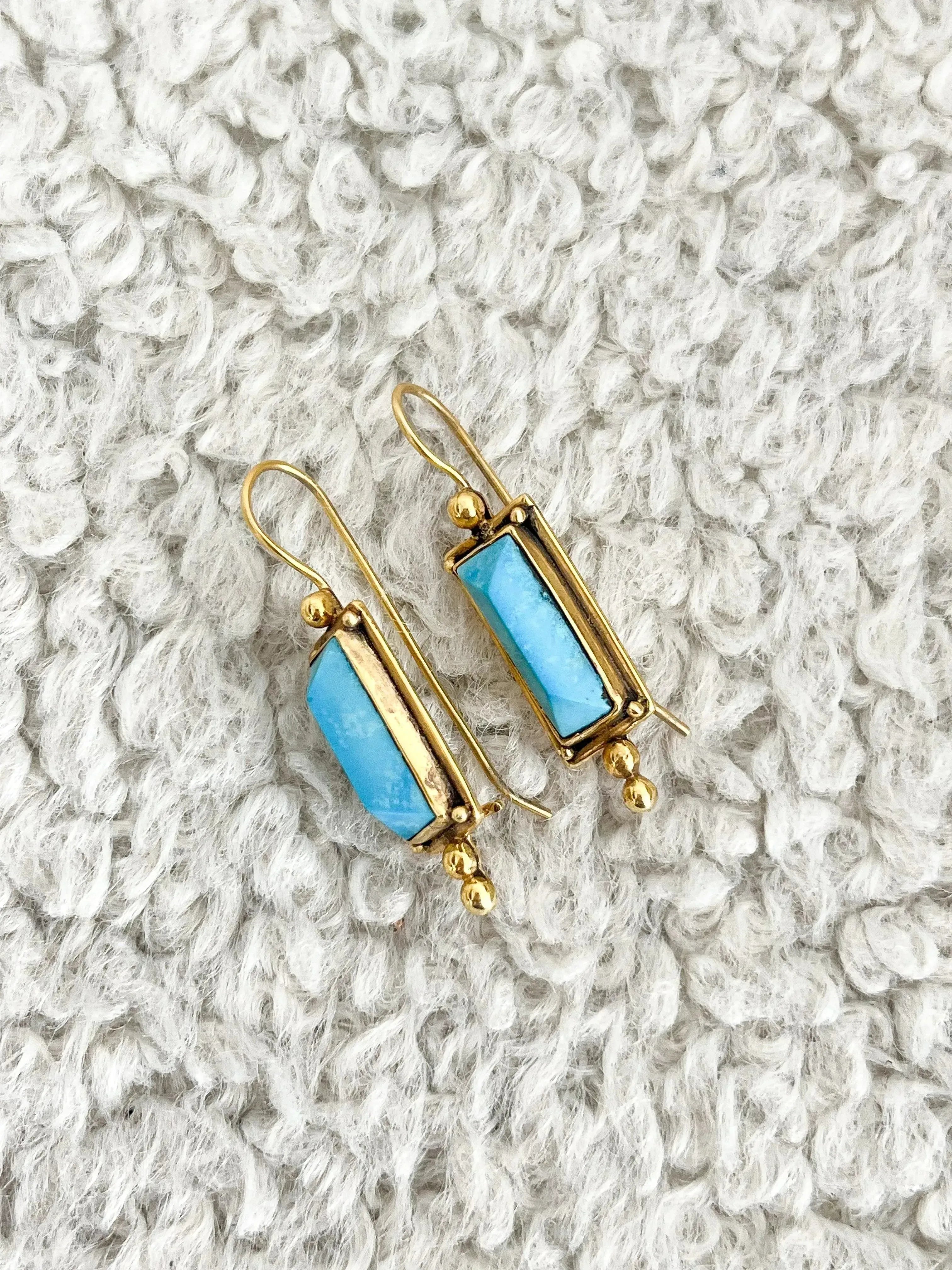 Boucles d’oreilles - Vermeil Turquoise Baguette - Atelier Victor