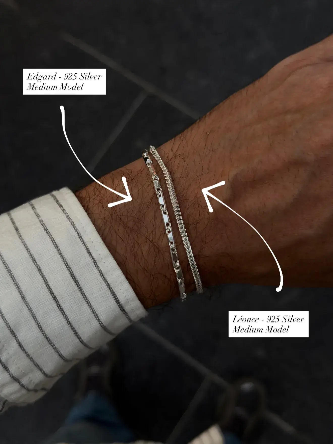 Bracelet argent 925 - Léonce - Grand Modèle