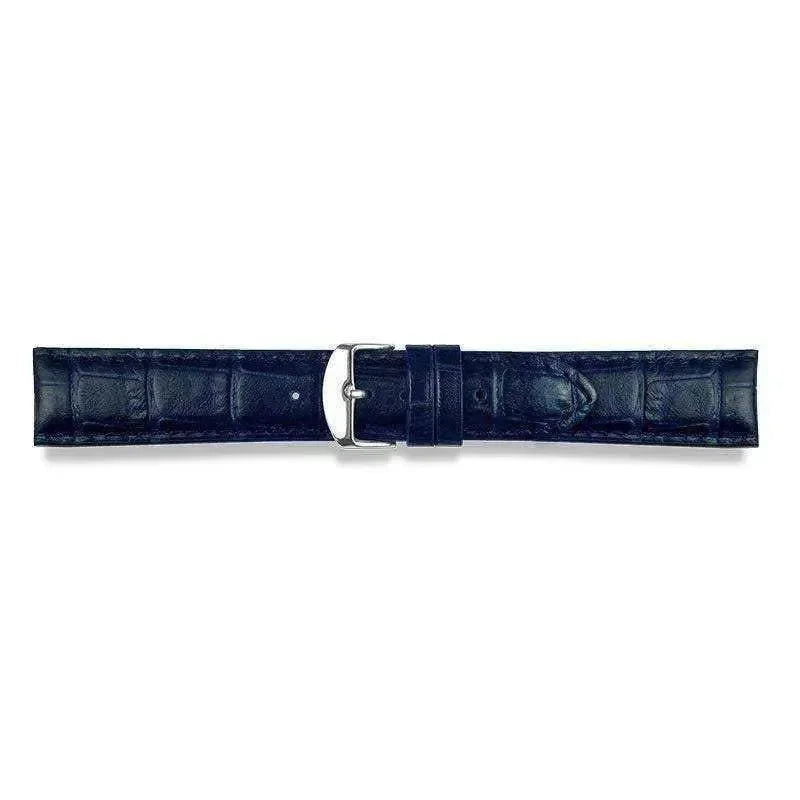 Bracelet de montre bleu marine - Cuir effet crocodile - Atelier Victor - Vintage Shop