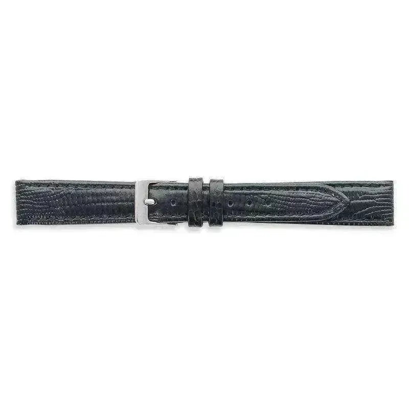 Bracelet de montre Noir - Cuir effet lézard - Atelier Victor