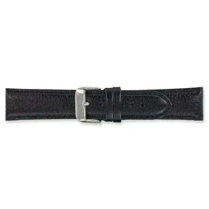 Bracelet de montre Noir - Cuir grainé épais - Atelier Victor