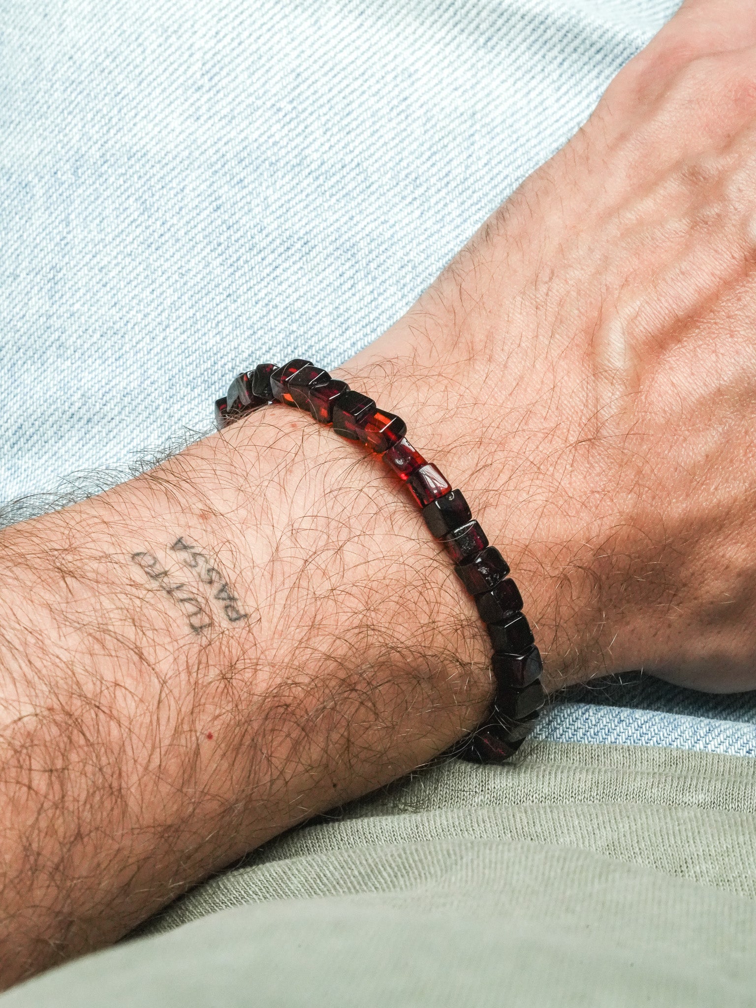 Bracelet en Ambre Baltique naturel - Carré Cognac - Atelier Victor - Vintage Shop