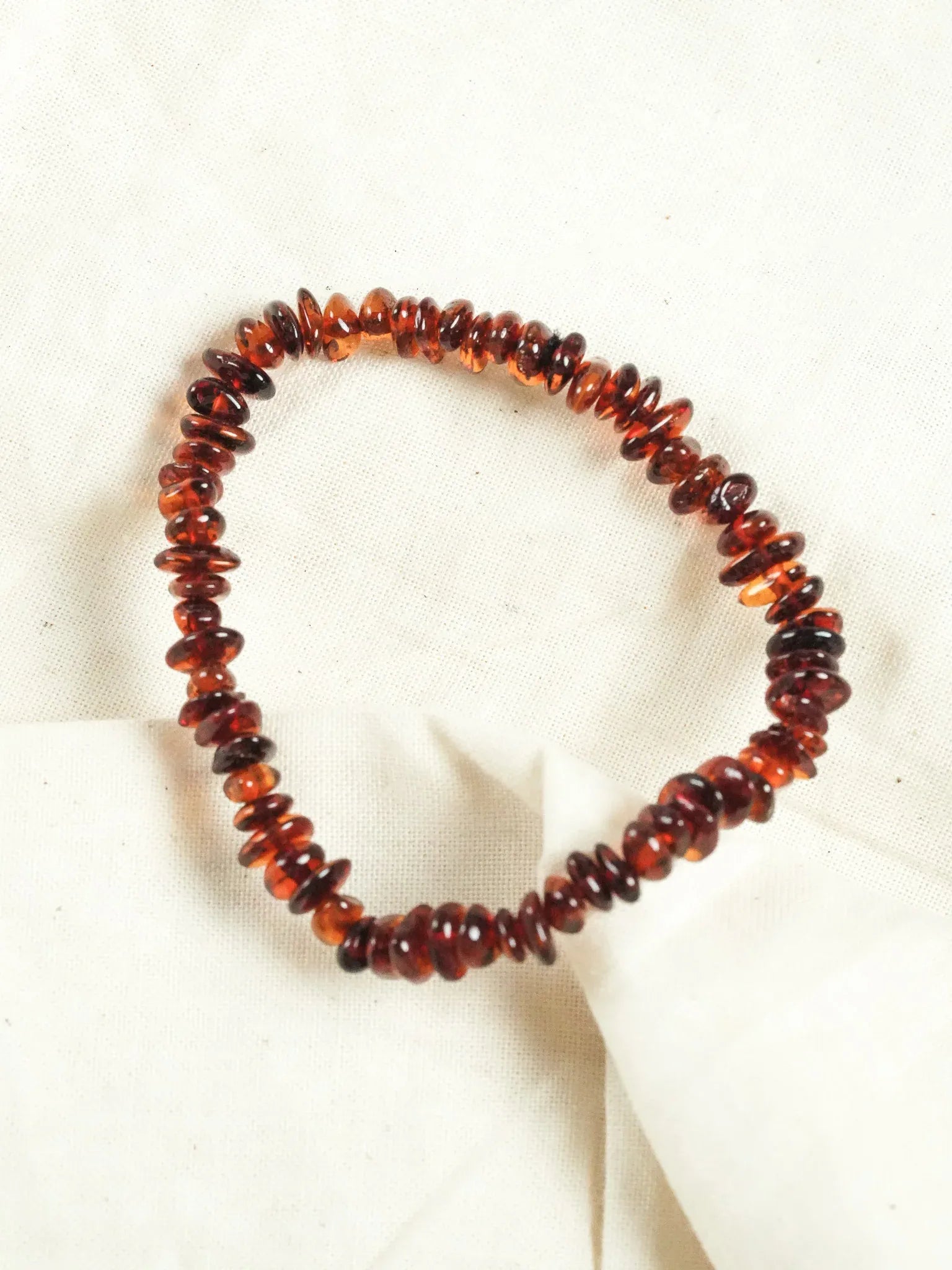 Bracelet en Ambre Baltique naturel - Plaques Fines Cognac - Atelier Victor