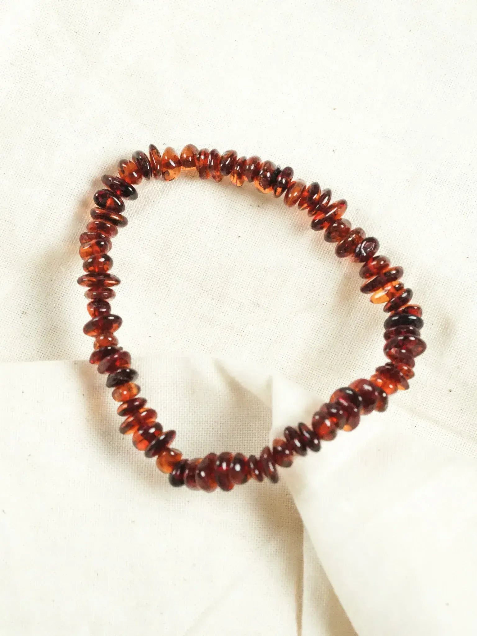 Bracelet en Ambre Baltique naturel - Plaques Fines Cognac - Atelier Victor