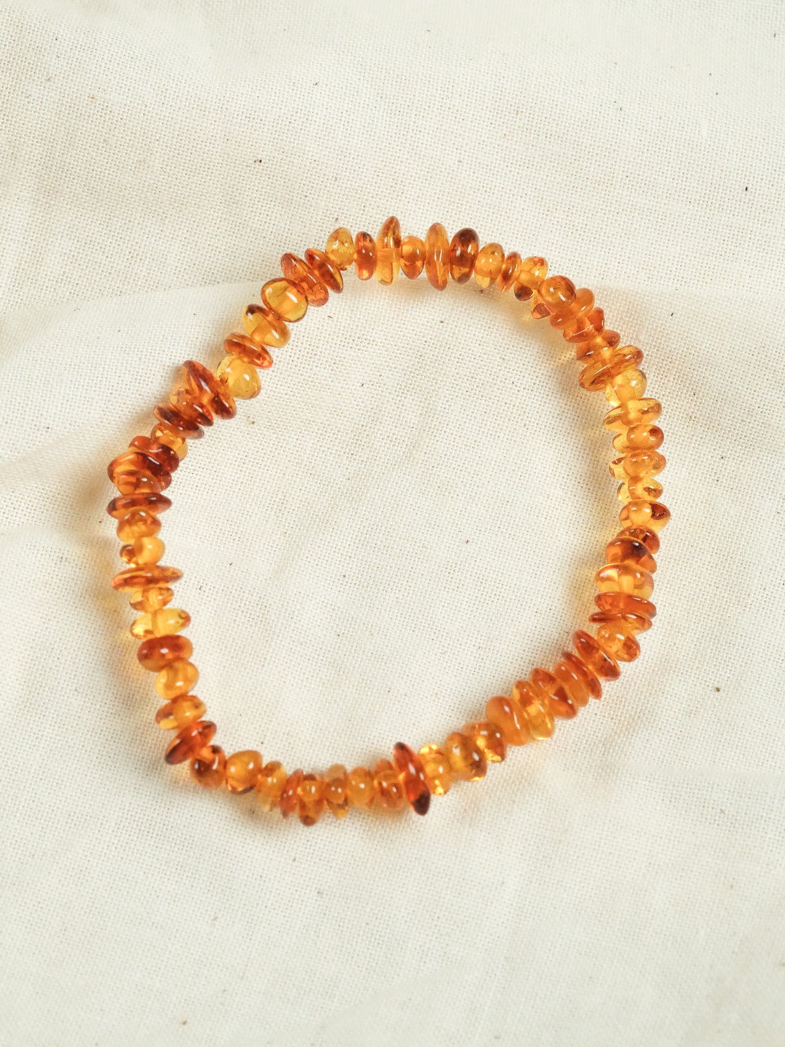 Bracelet en Ambre Baltique naturel - Plaques Fines Orange Clair - Atelier Victor - Vintage Shop
