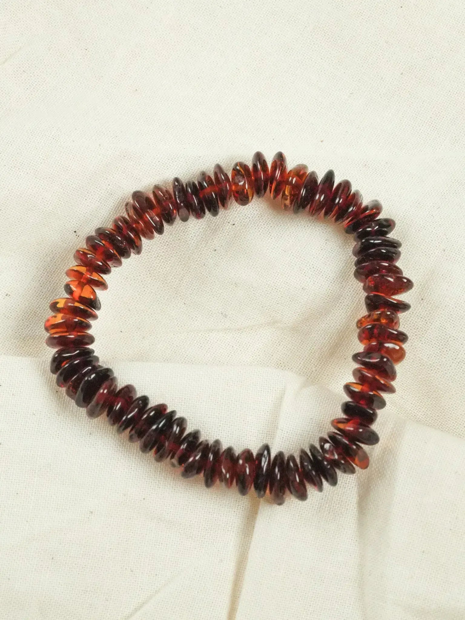 Bracelet en Ambre Baltique naturel - Plaques Large Cognac - Atelier Victor