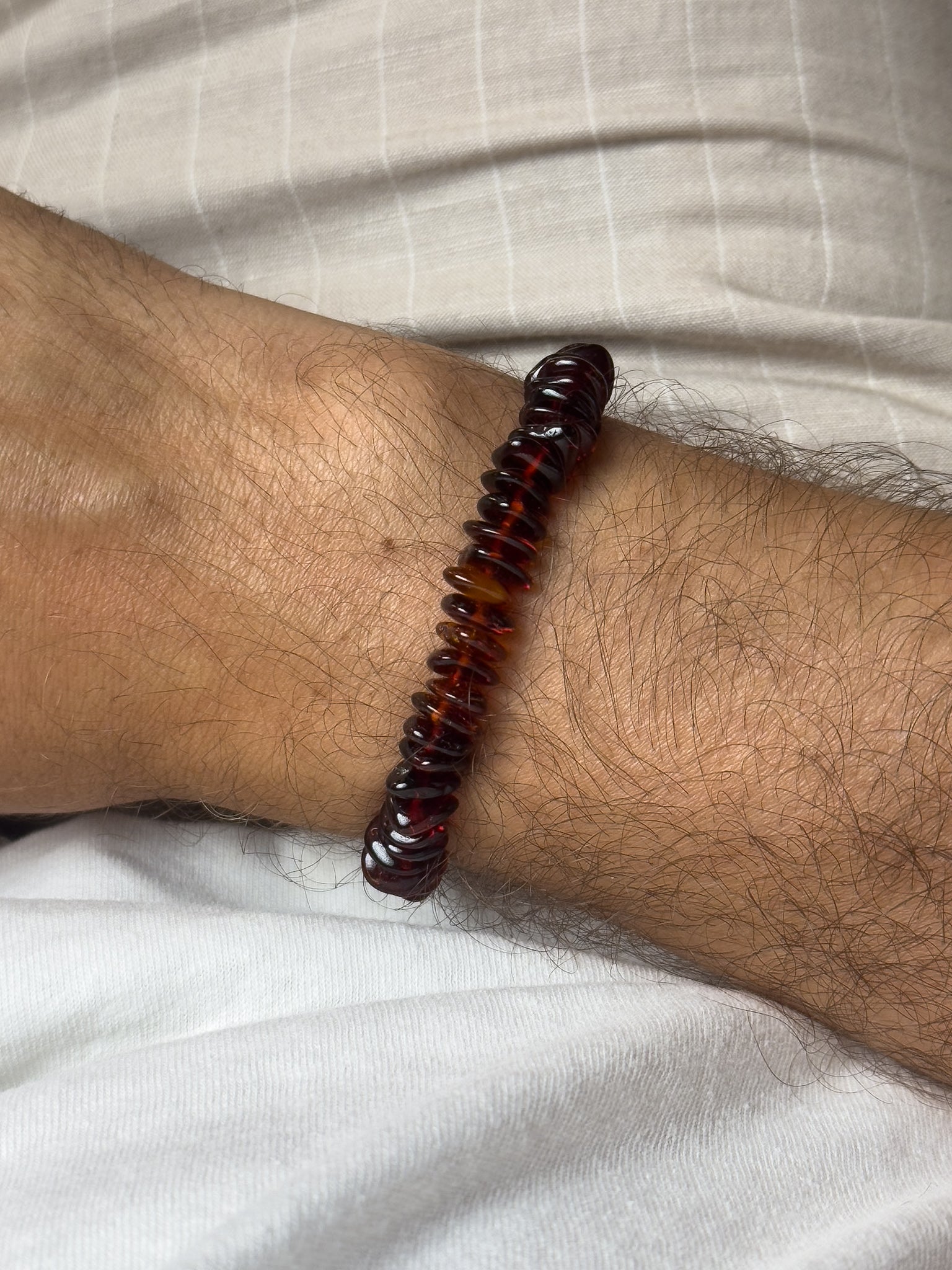 Bracelet en Ambre Baltique naturel - Plaques Large Cognac - Atelier Victor