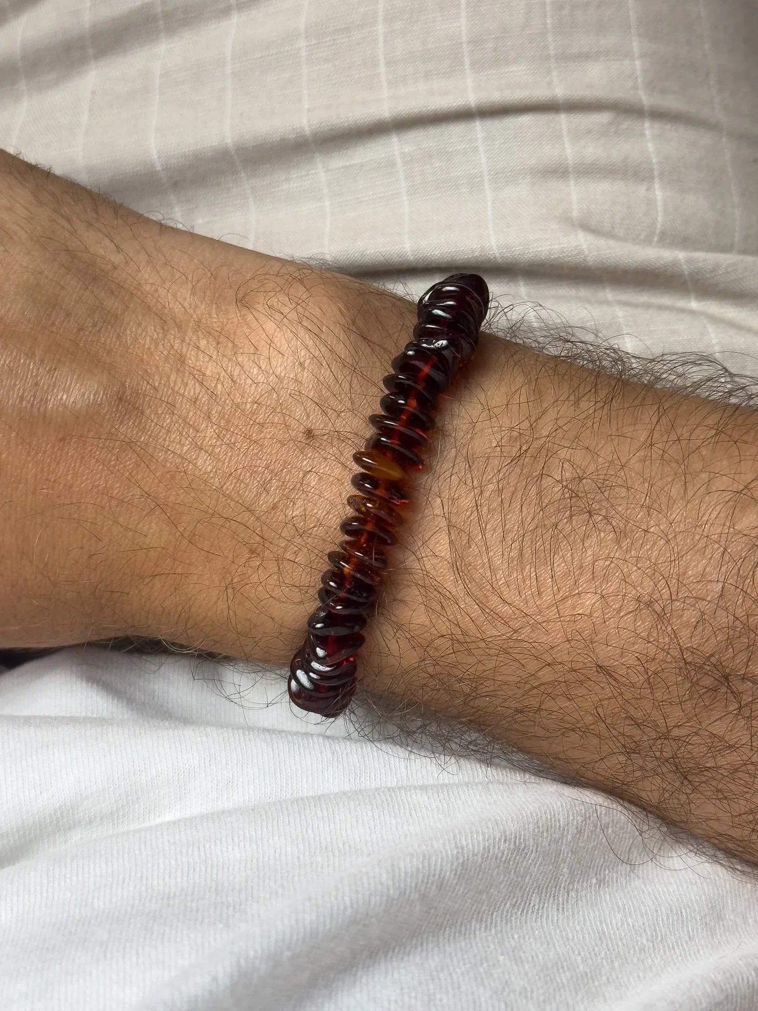 Bracelet en Ambre Baltique naturel - Plaques Large Cognac - Atelier Victor