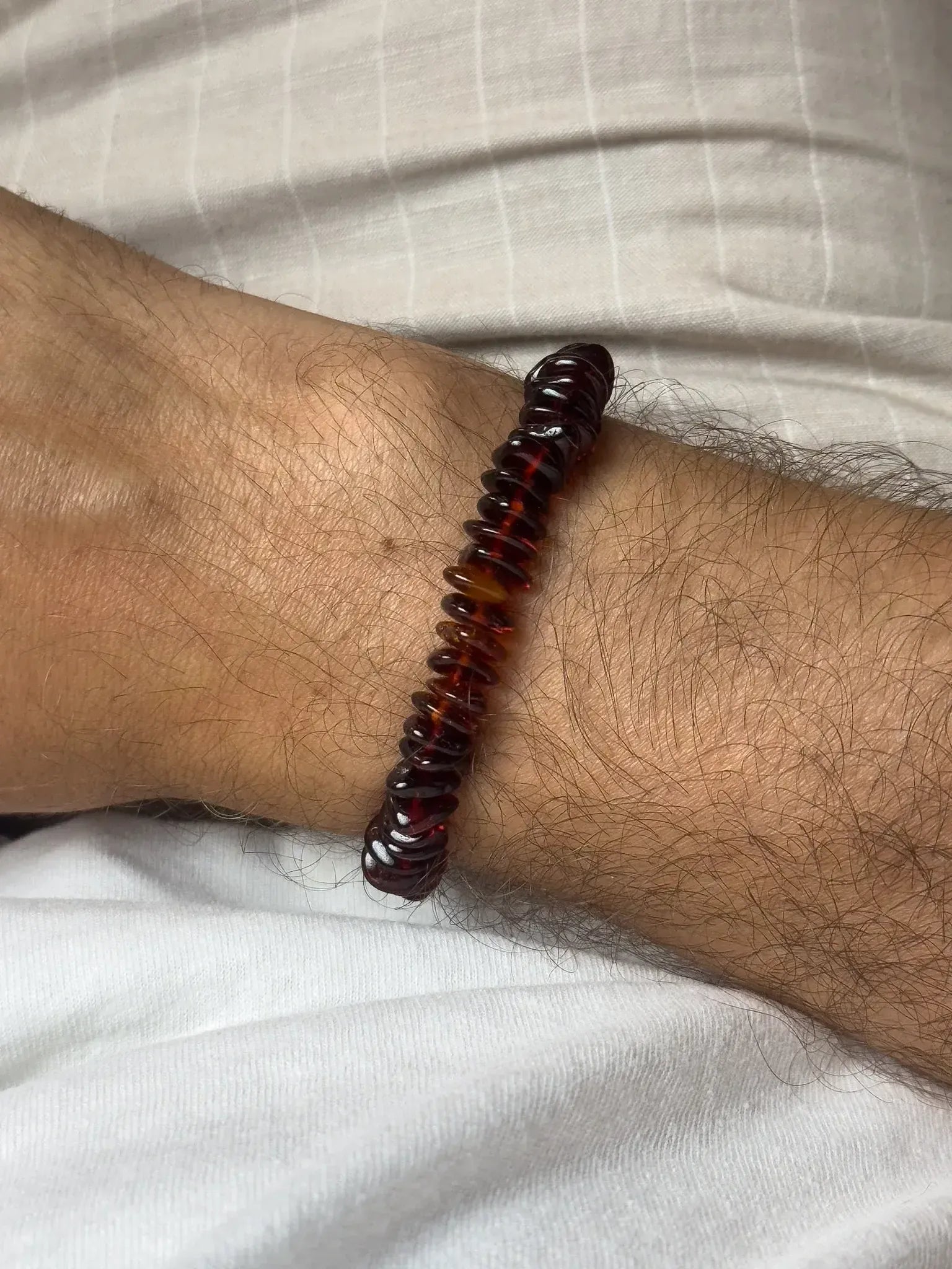 Bracelet en Ambre Baltique naturel - Plaques Large Cognac - Atelier Victor