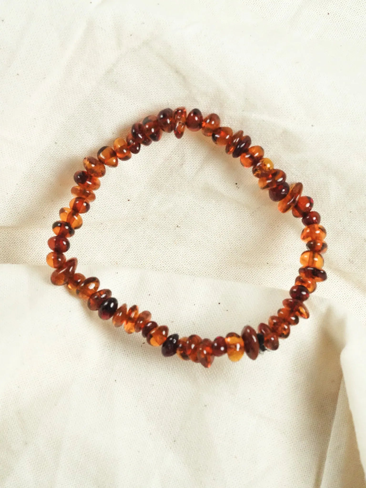 Bracelet en Ambre Baltique naturel - Plaques Orange Foncé - Atelier Victor