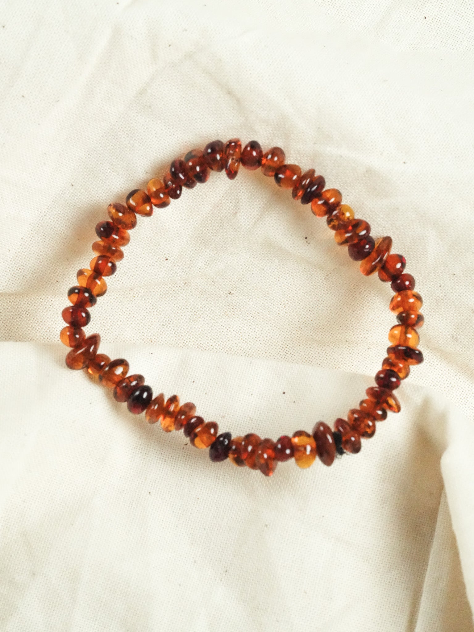 Bracelet en Ambre Baltique naturel - Plaques Orange Foncé - Atelier Victor - Vintage Shop