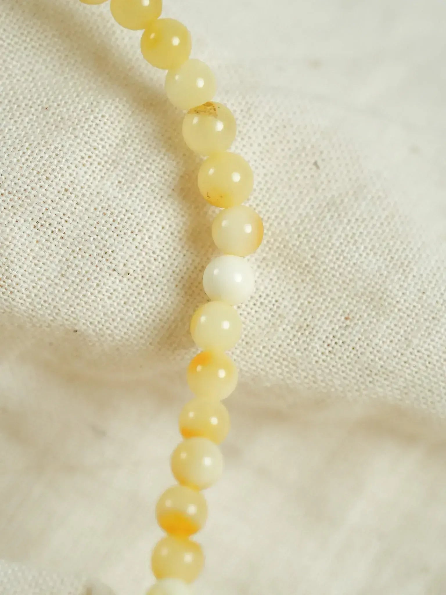 Bracelet en Ambre Baltique naturel - Rondes fines Jaune clair - Atelier Victor