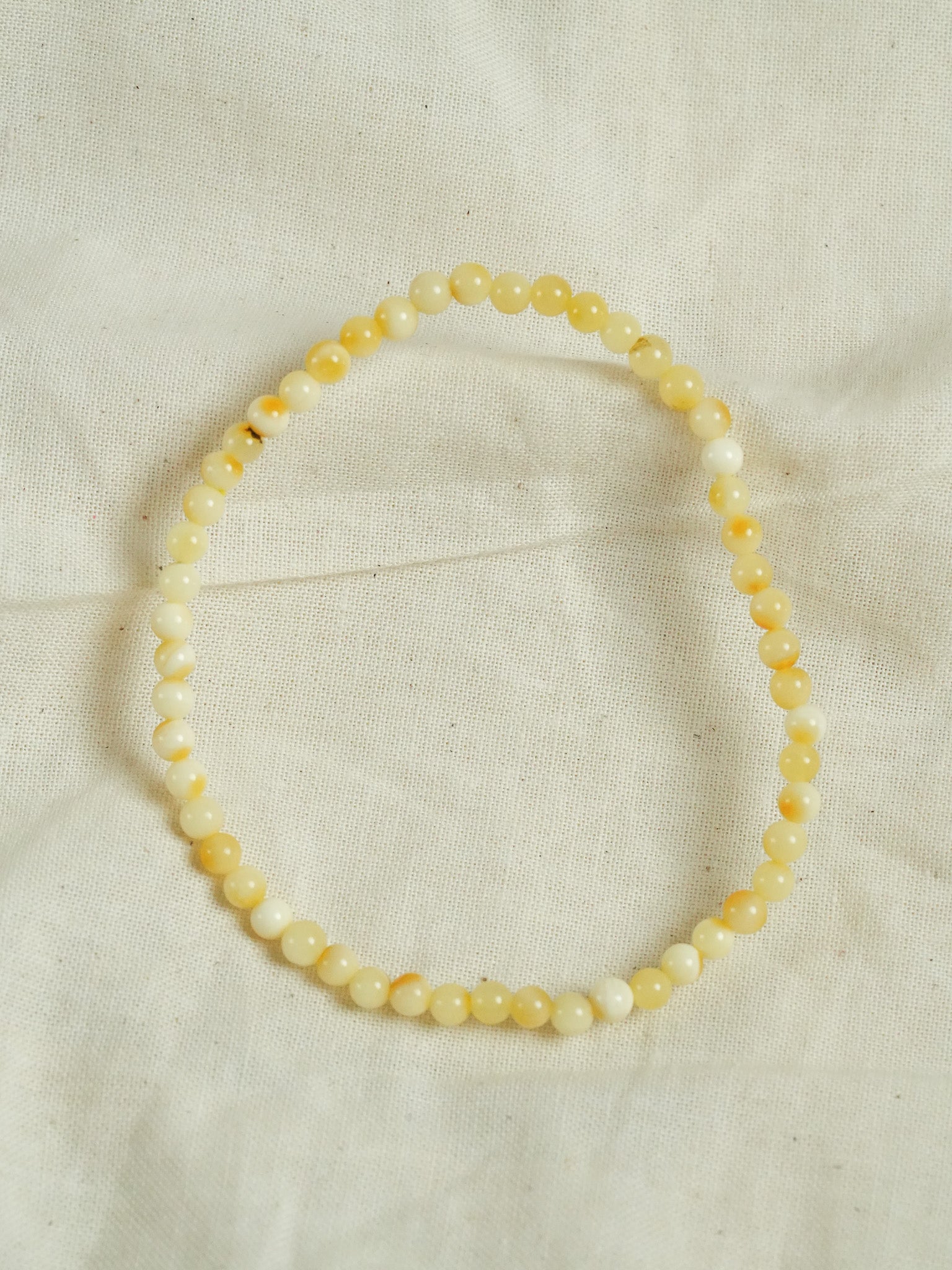 Bracelet en Ambre Baltique naturel - Rondes fines Jaune clair - Atelier Victor - Vintage Shop