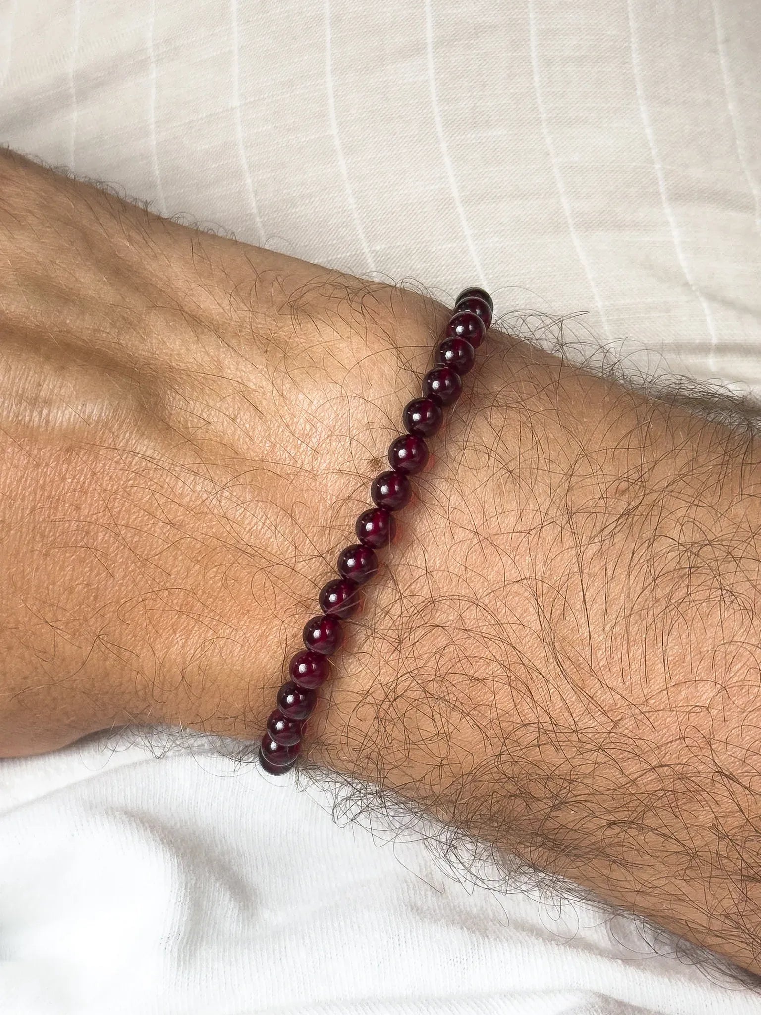 Bracelet en Ambre Baltique naturel - Rondes Fines Rouge - Atelier Victor