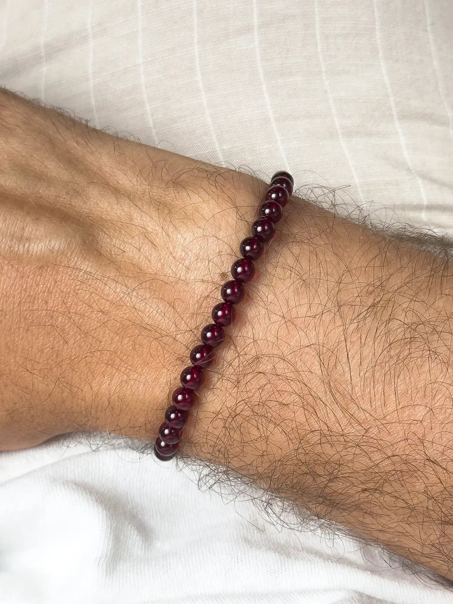 Bracelet en Ambre Baltique naturel - Rondes Fines Rouge - Atelier Victor