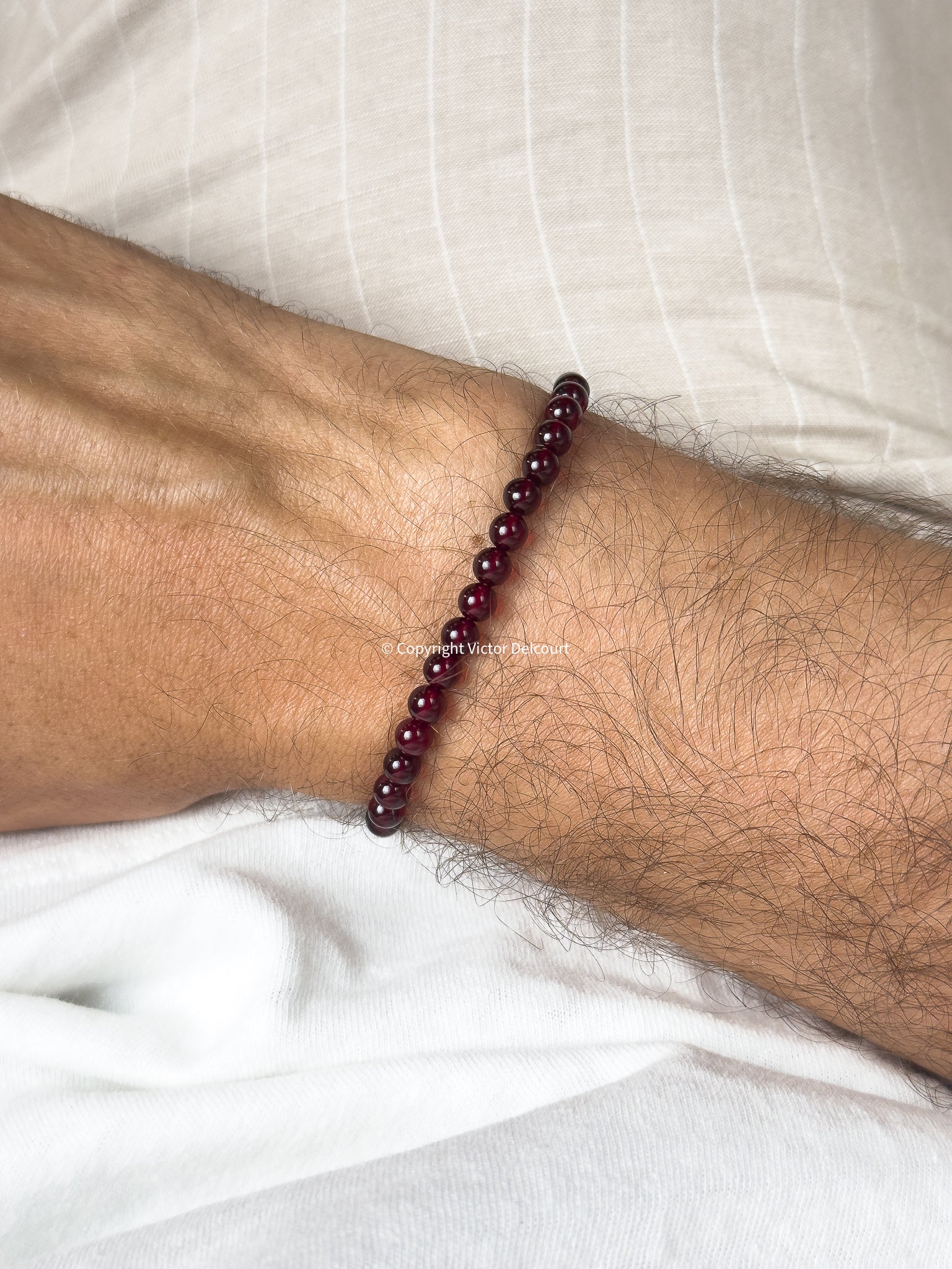 Bracelet en Ambre Baltique naturel - Rondes Fines Rouge - Atelier Victor - Vintage Shop