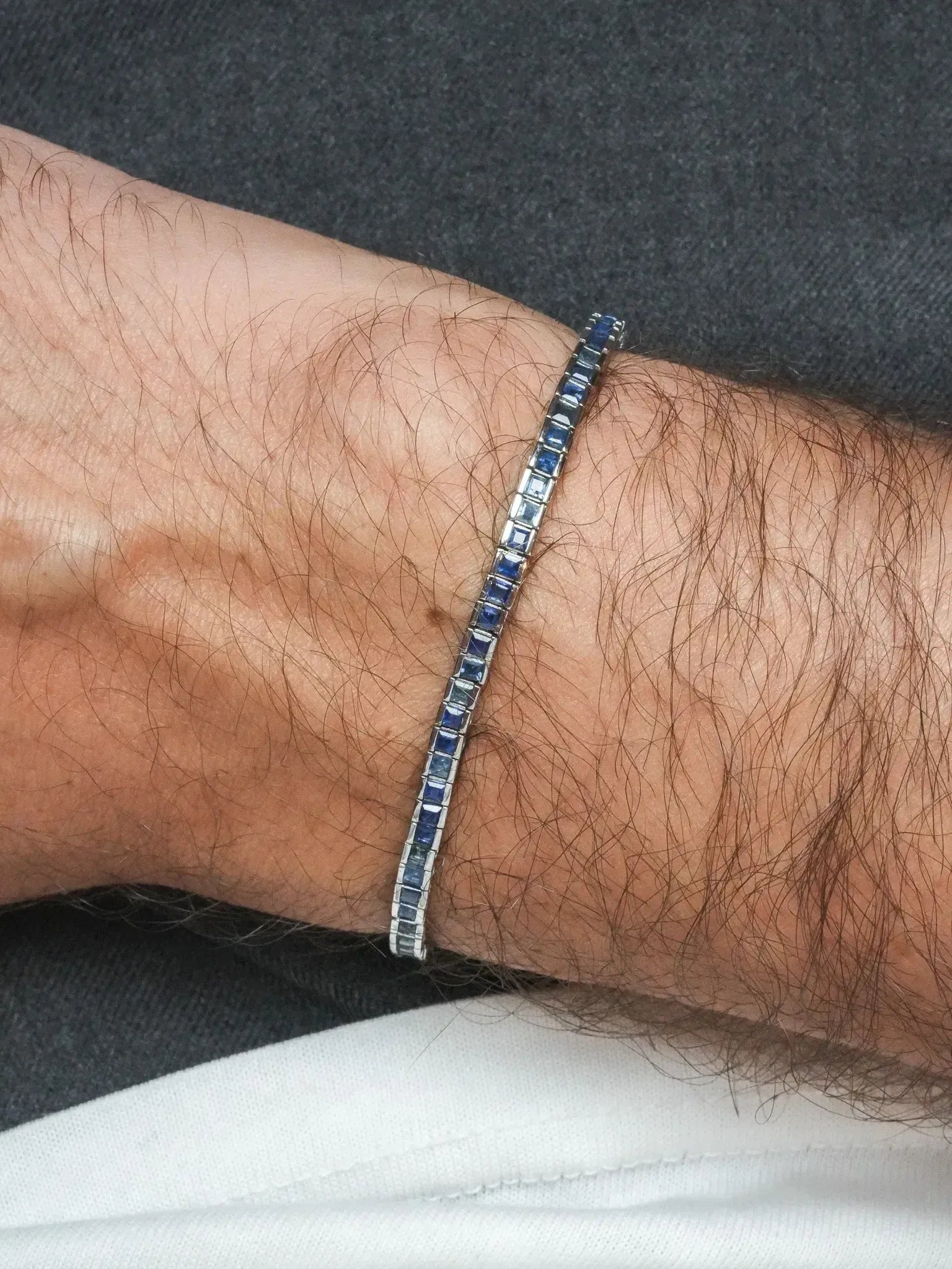 Bracelet Tennis Argent 925 & Saphirs Naturels – Aymon – Moyen Modèle