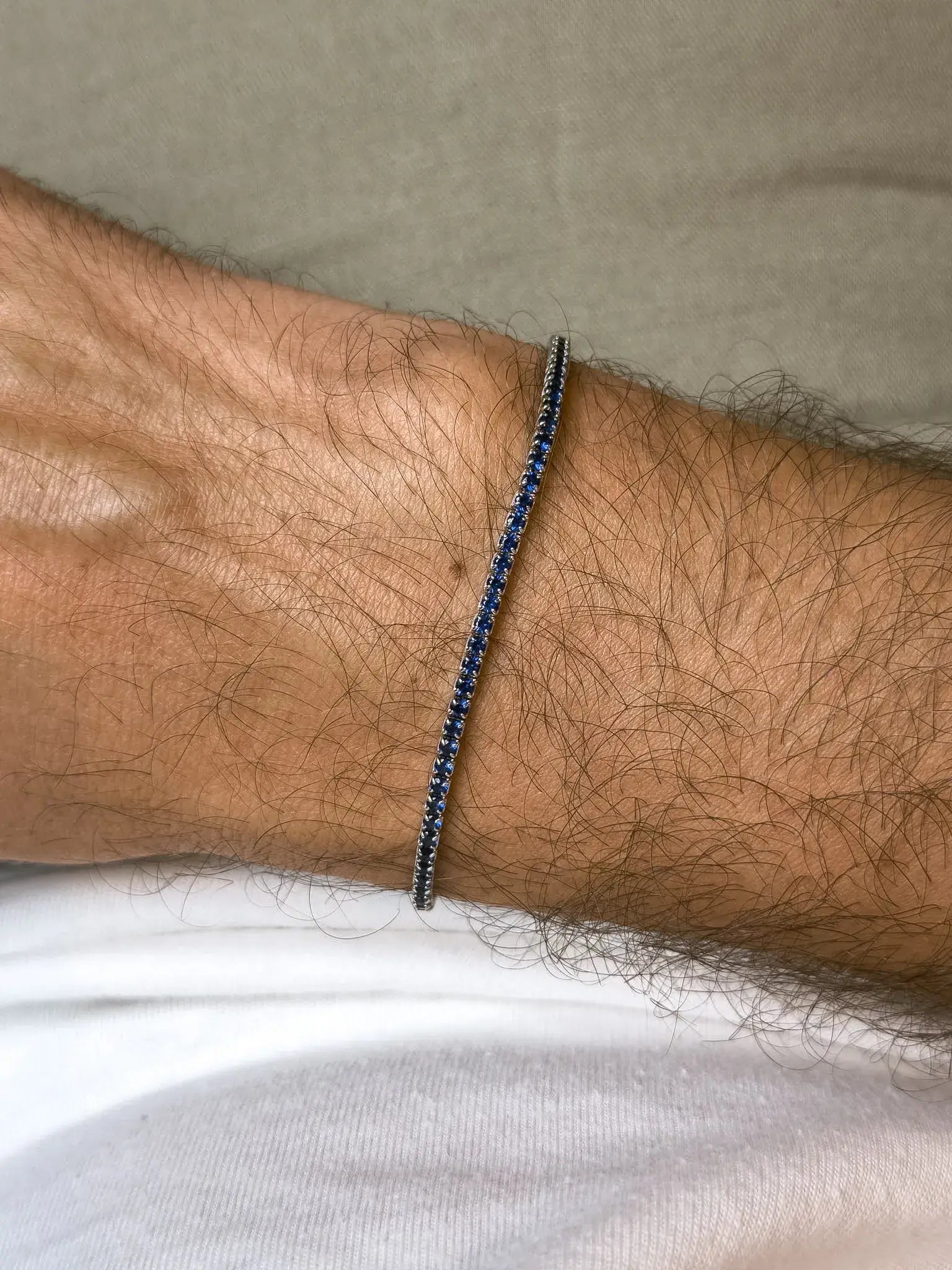 Bracelet Tennis en argent 925 & Zirconium - Octavien Bleu - Moyen Modèle - Atelier Victor