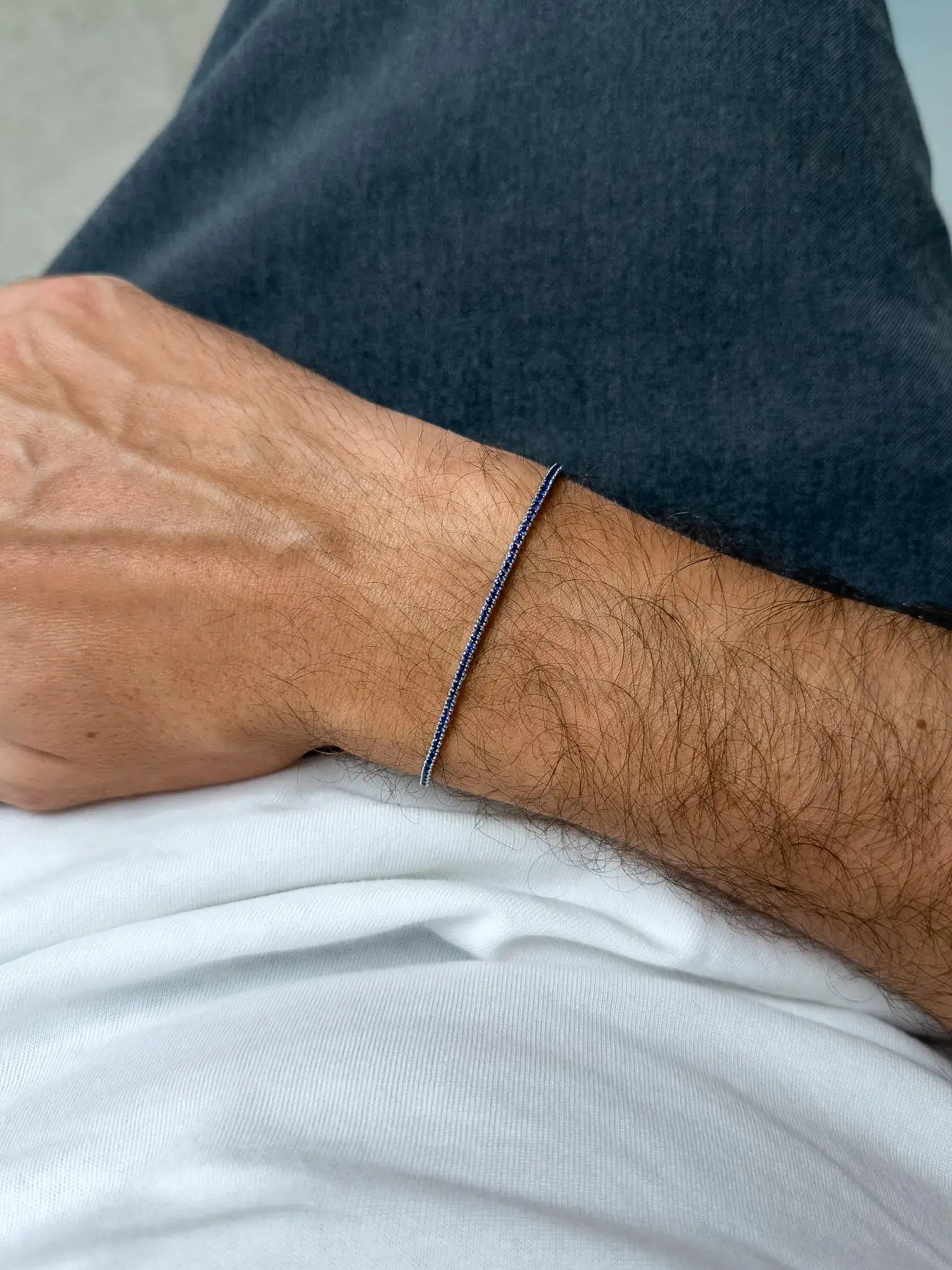 Bracelet Tennis Argent 925 & Zirconium - Octavien Bleu - Petit Modèle - Atelier Victor