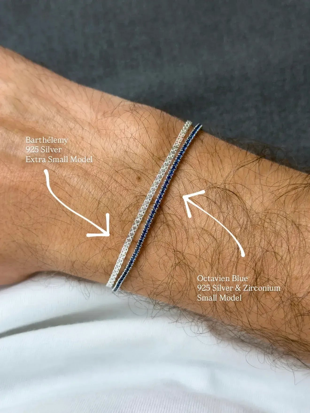 Bracelet Tennis Argent 925 & Zirconium Blue – Octavien – Petit Modèle - Atelier Victor