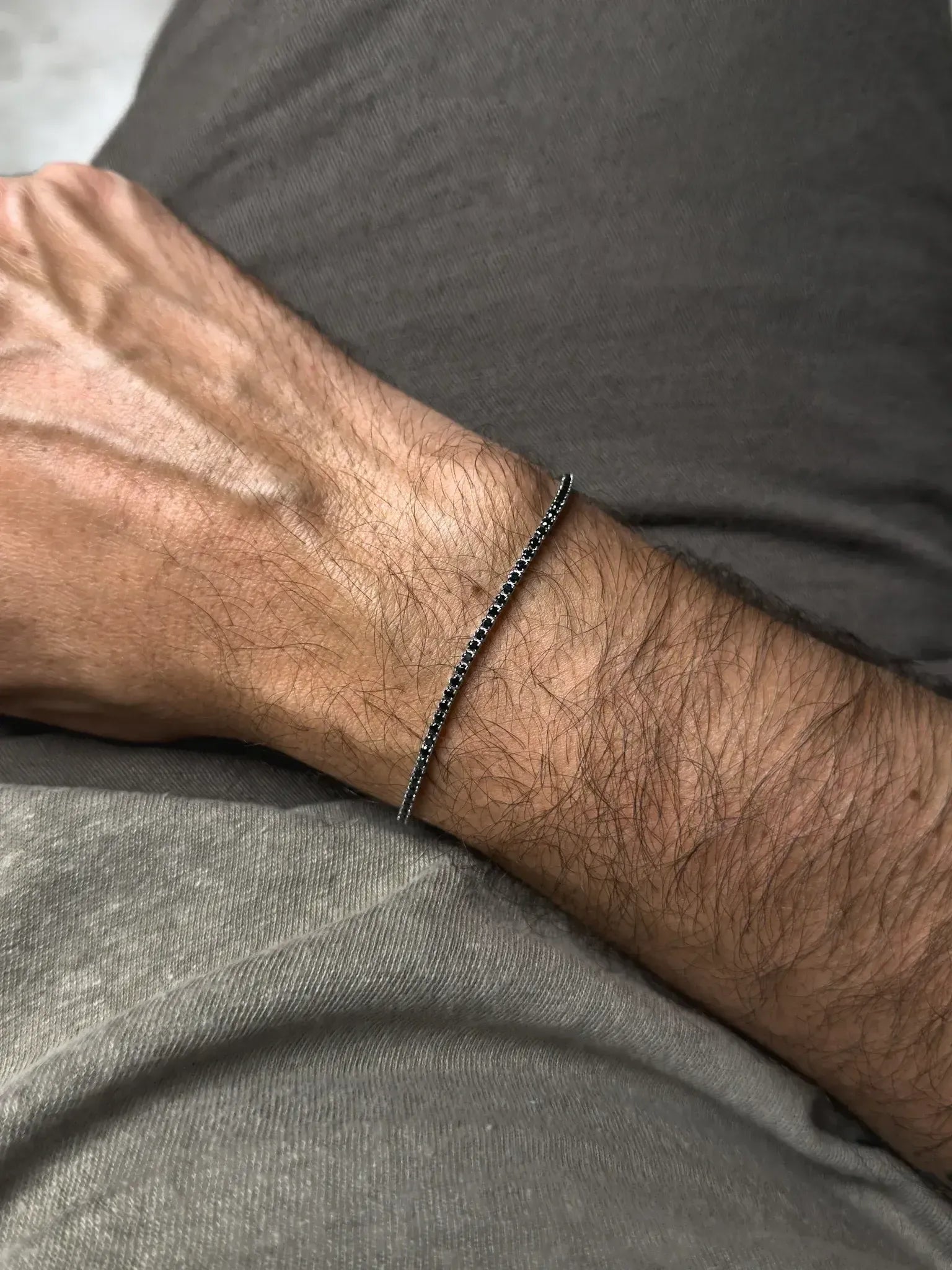 Bracelet Tennis Argent 925 & Zirconium Noir – Octavien – Moyen Modèle - Atelier Victor