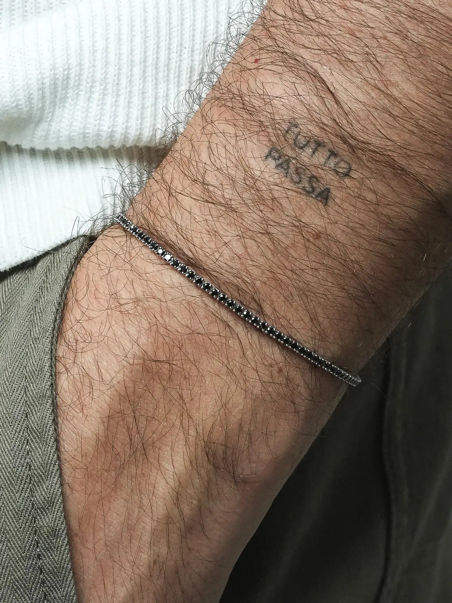 Bracelet Tennis Argent 925 & Zirconium Noir - Octavien - Petit Modèle