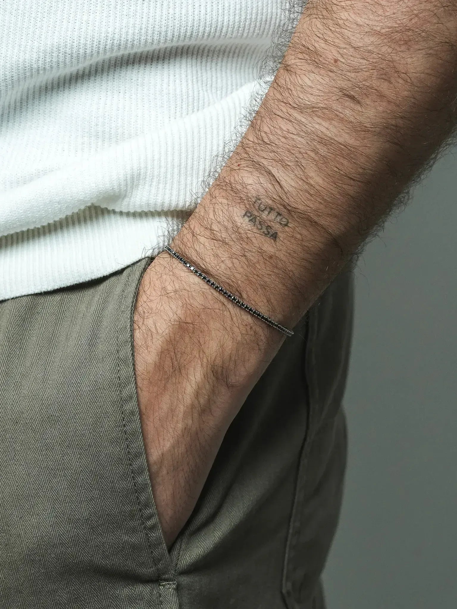 Brazalete de Tenis de Plata 925 y Circonio Negro - Octavien - Modelo Pequeño