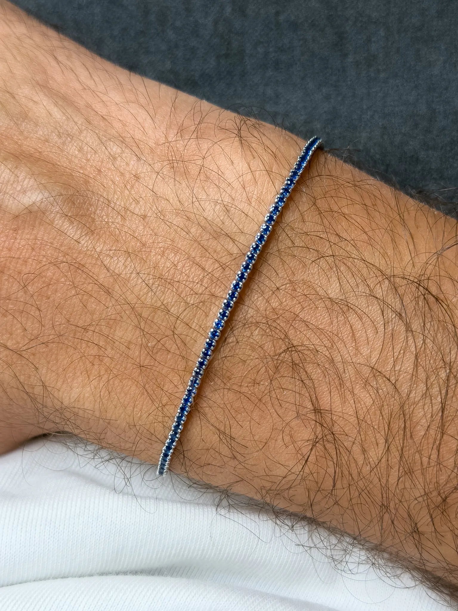 Bracelet Tennis Argent 925 & Zirconium - Octavien Bleu - Petit Modèle - Atelier Victor