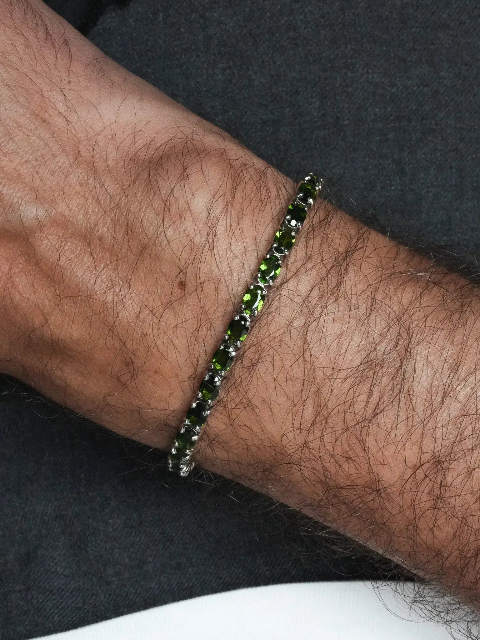 Isarn Tennis Bracelet – Medium Model – 925 Silver & Peridots