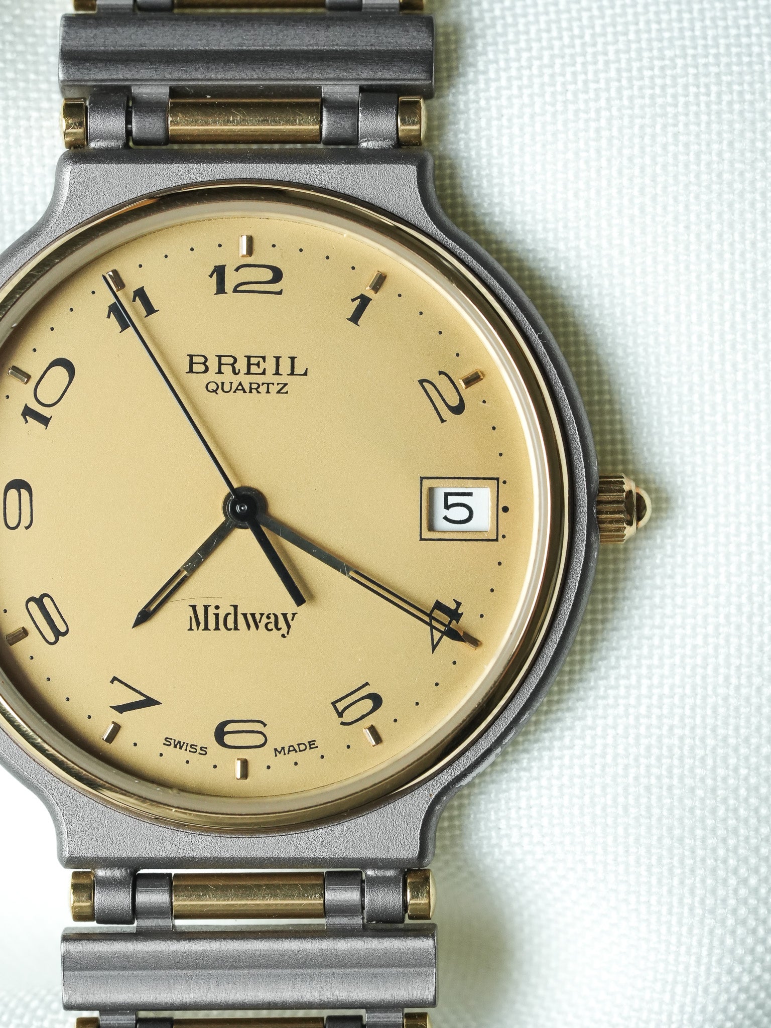 Breil - Матовый серый с золотым циферблатом - Новый со склада - 1990s