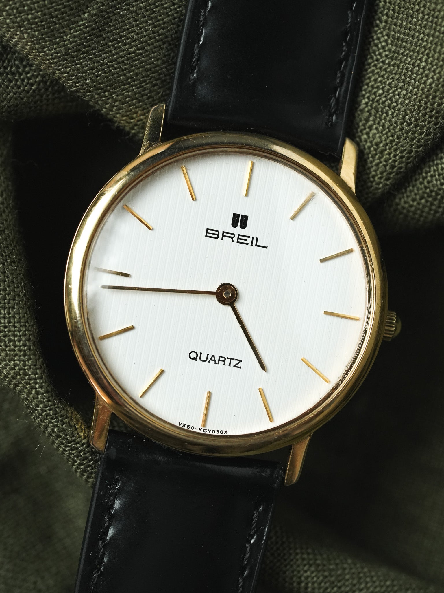 Breil - Ronde Or Tapisserie Blanc - 1990s - Atelier Victor - Vintage Shop