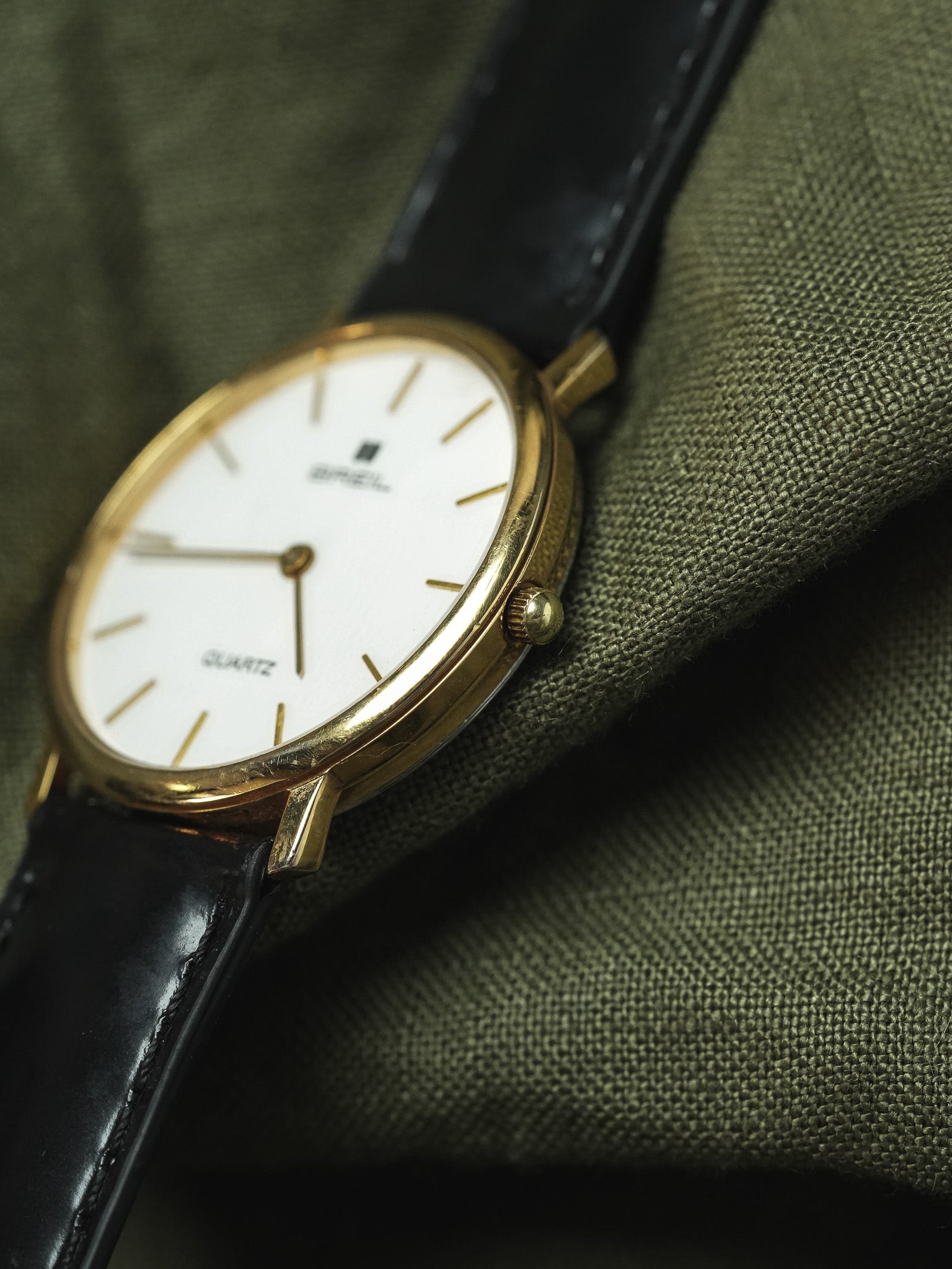 Breil - Ronde Or Tapisserie Blanc - 1990s - Atelier Victor - Vintage Shop