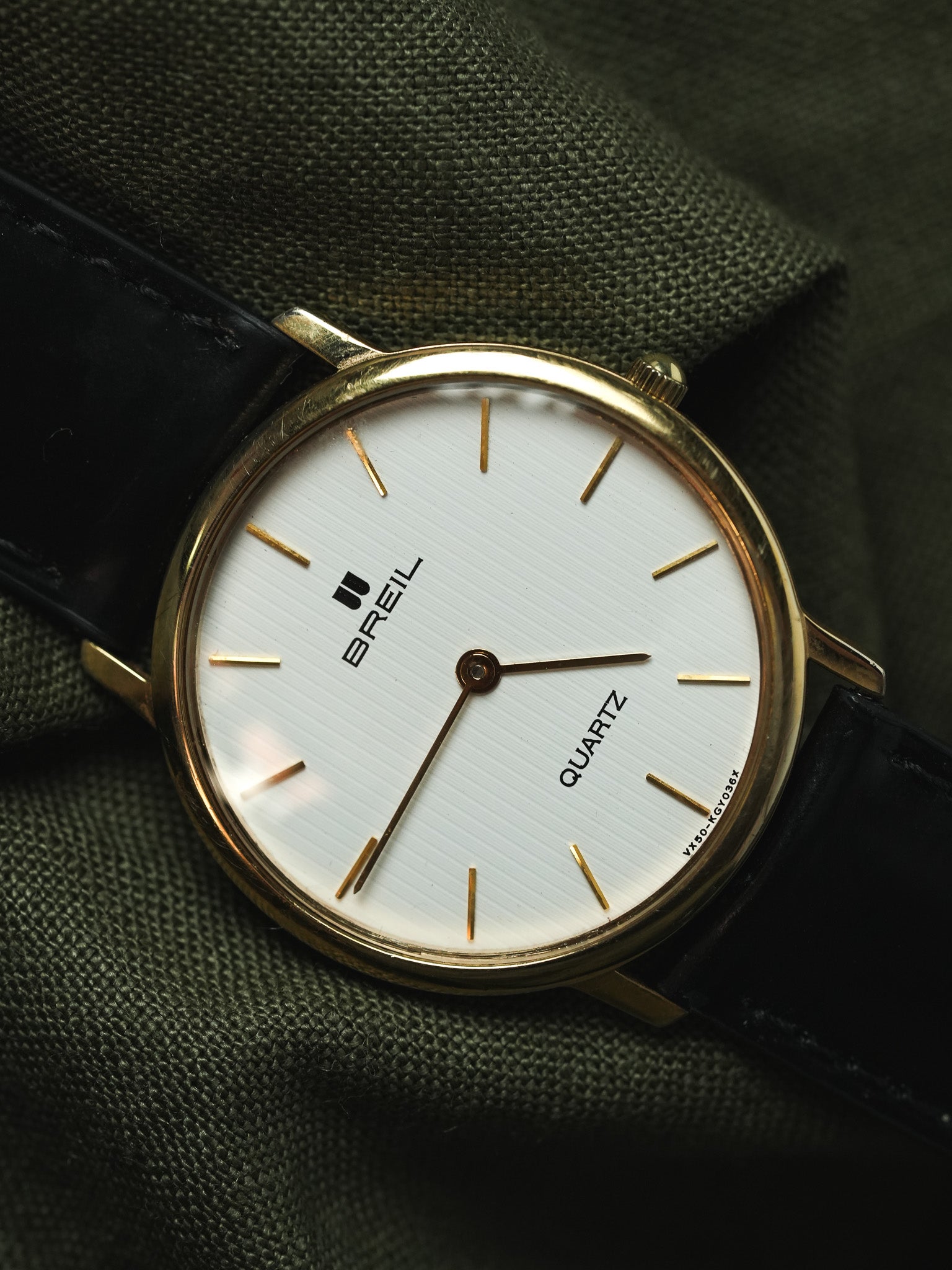 Breil - Ronde Or Tapisserie Blanc - 1990s - Atelier Victor - Vintage Shop