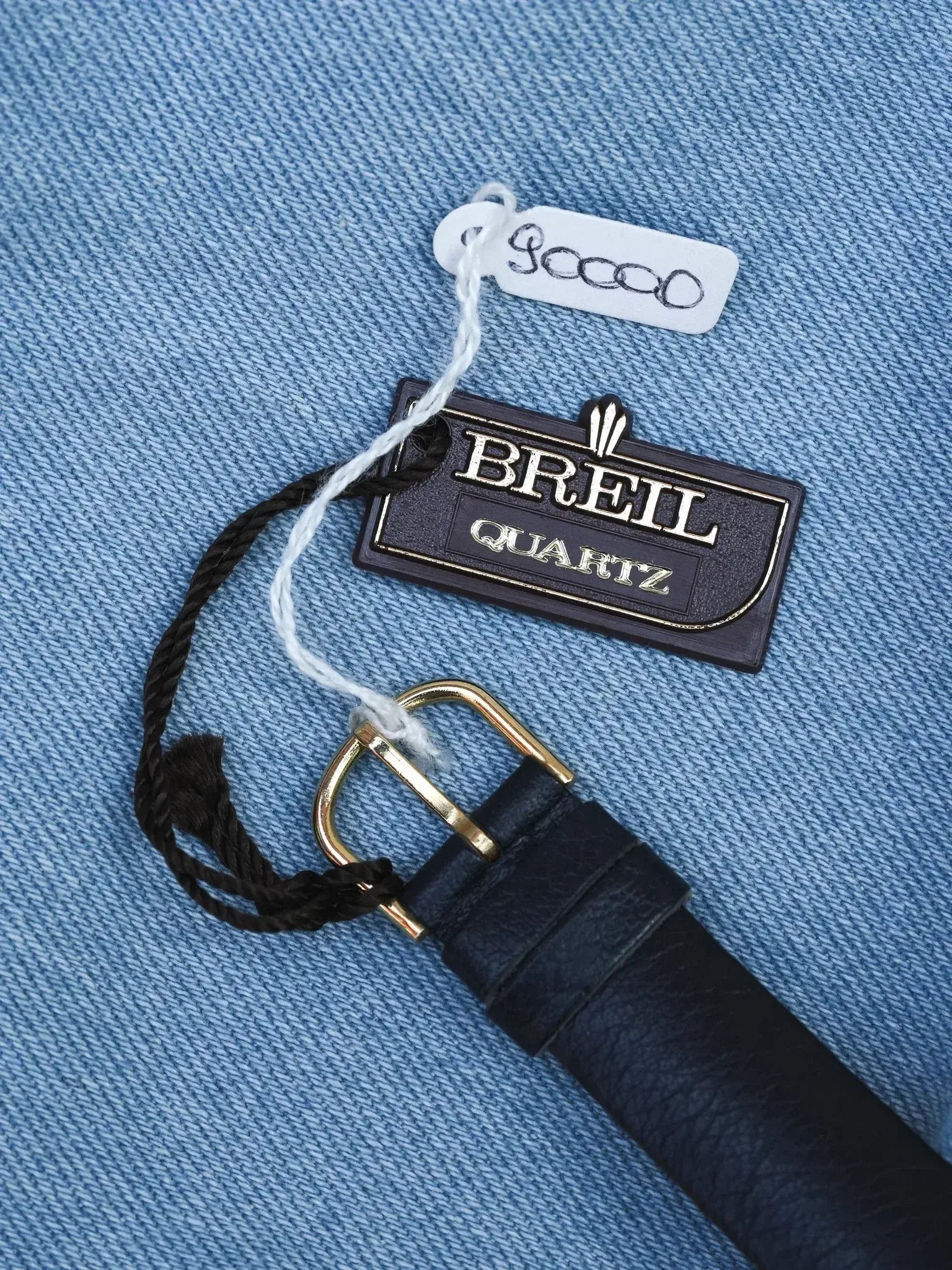 Breil - Tank Bleu Or Cabochon - NOS - 1980s - Atelier Victor