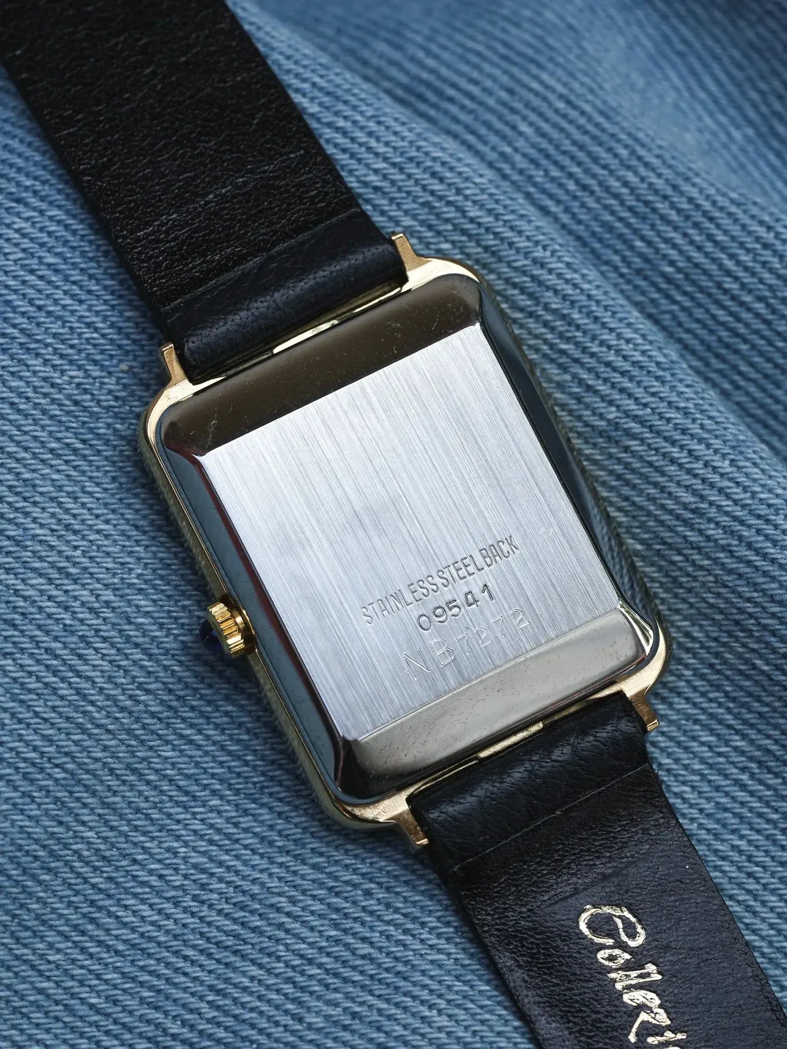 Breil - Tank Bleu Or Cabochon - NOS - 1980s - Atelier Victor