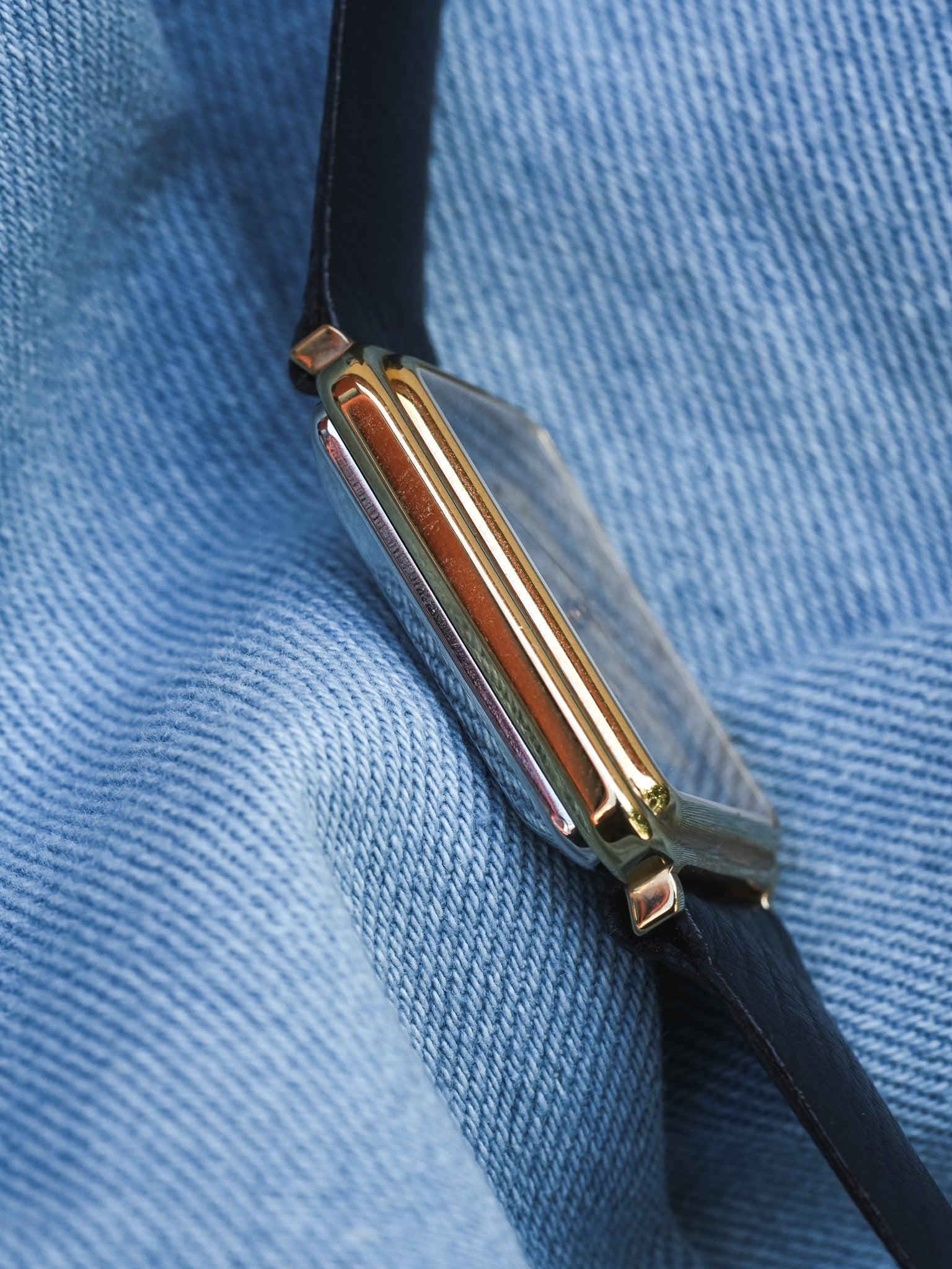 Breil - Tank Bleu Or Cabochon - NOS - 1980s - Atelier Victor - Vintage Shop