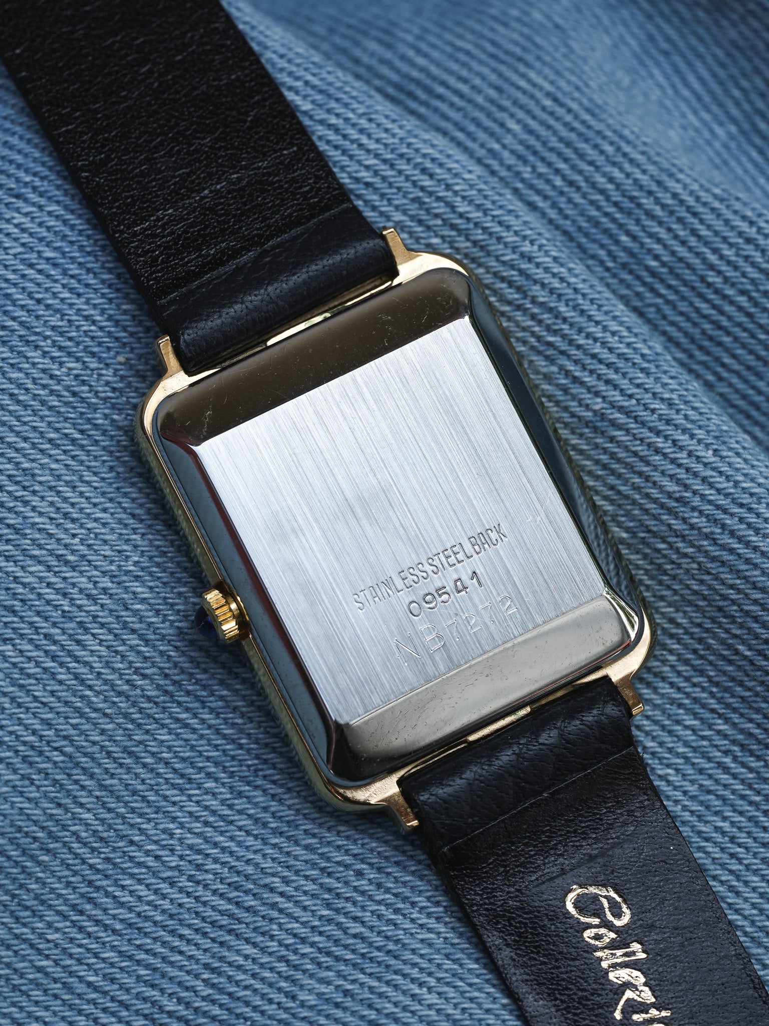 Breil - Tank Bleu Or Cabochon - NOS - 1980s - Atelier Victor - Vintage Shop