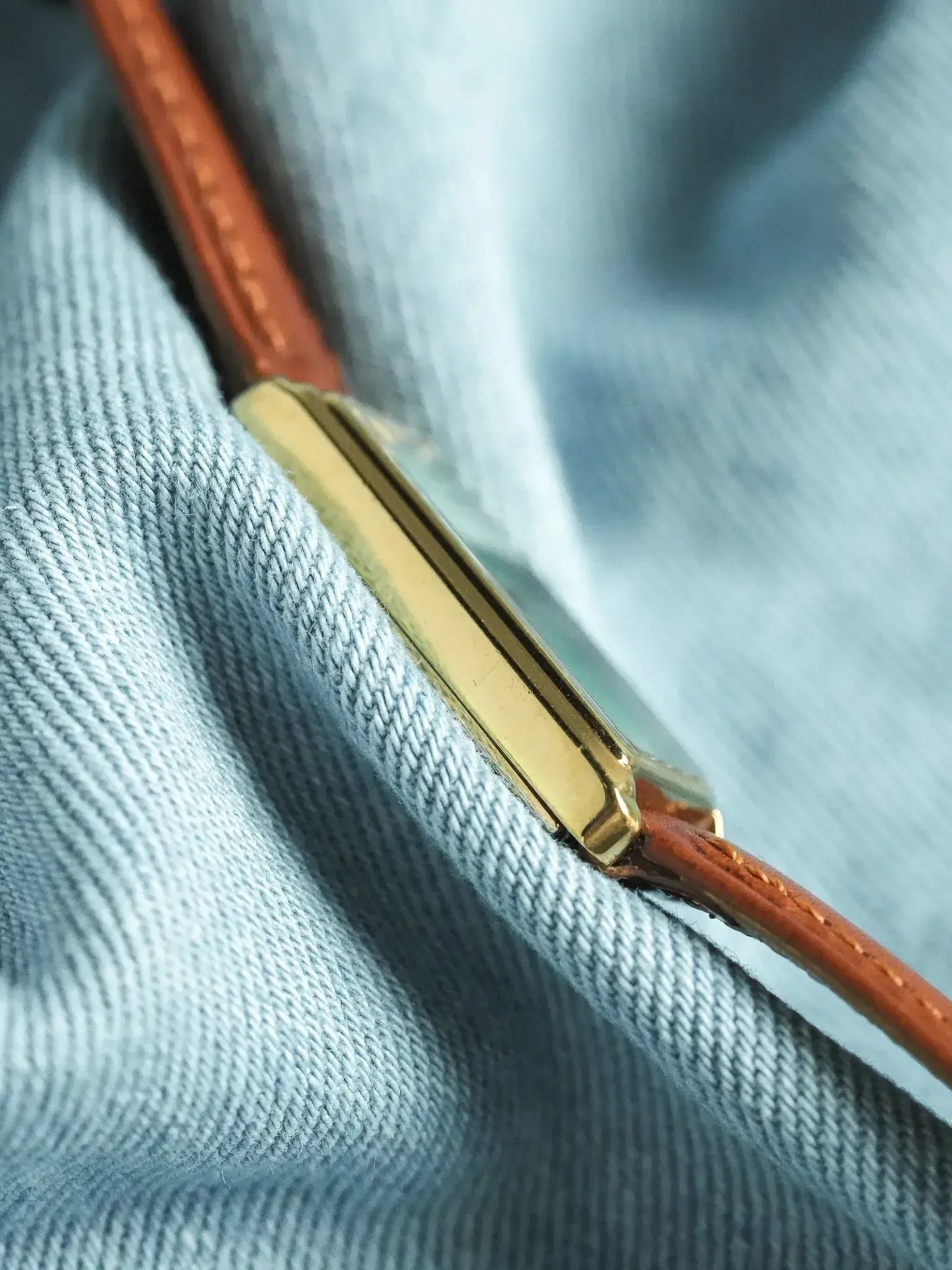 Breil - Tank Fine allongée Cadran Malachite Or - 1980s - Atelier Victor