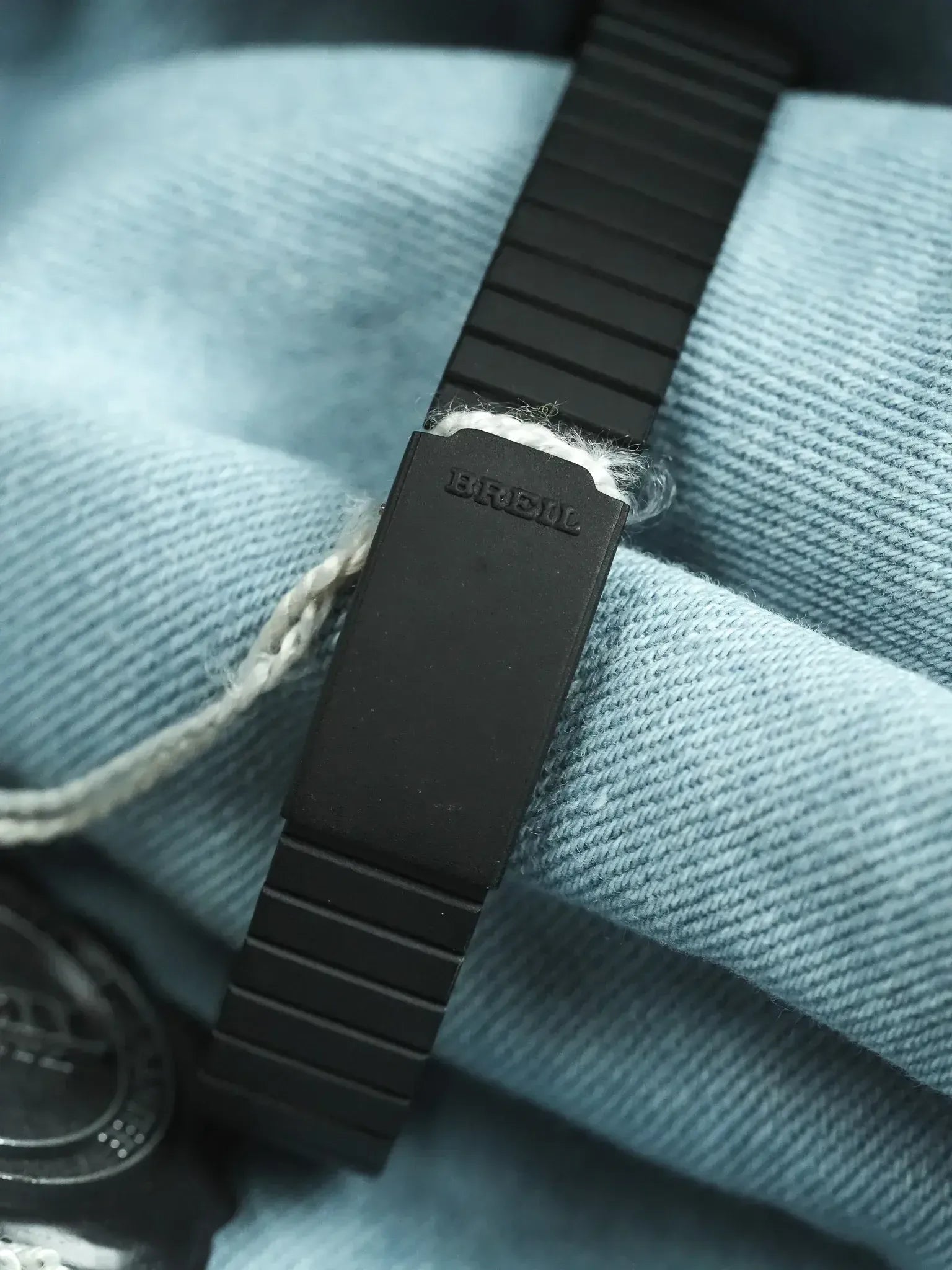 Breil - Tonneau Acier Noir Trotteuse Orange - NOS - 1980s - Atelier Victor