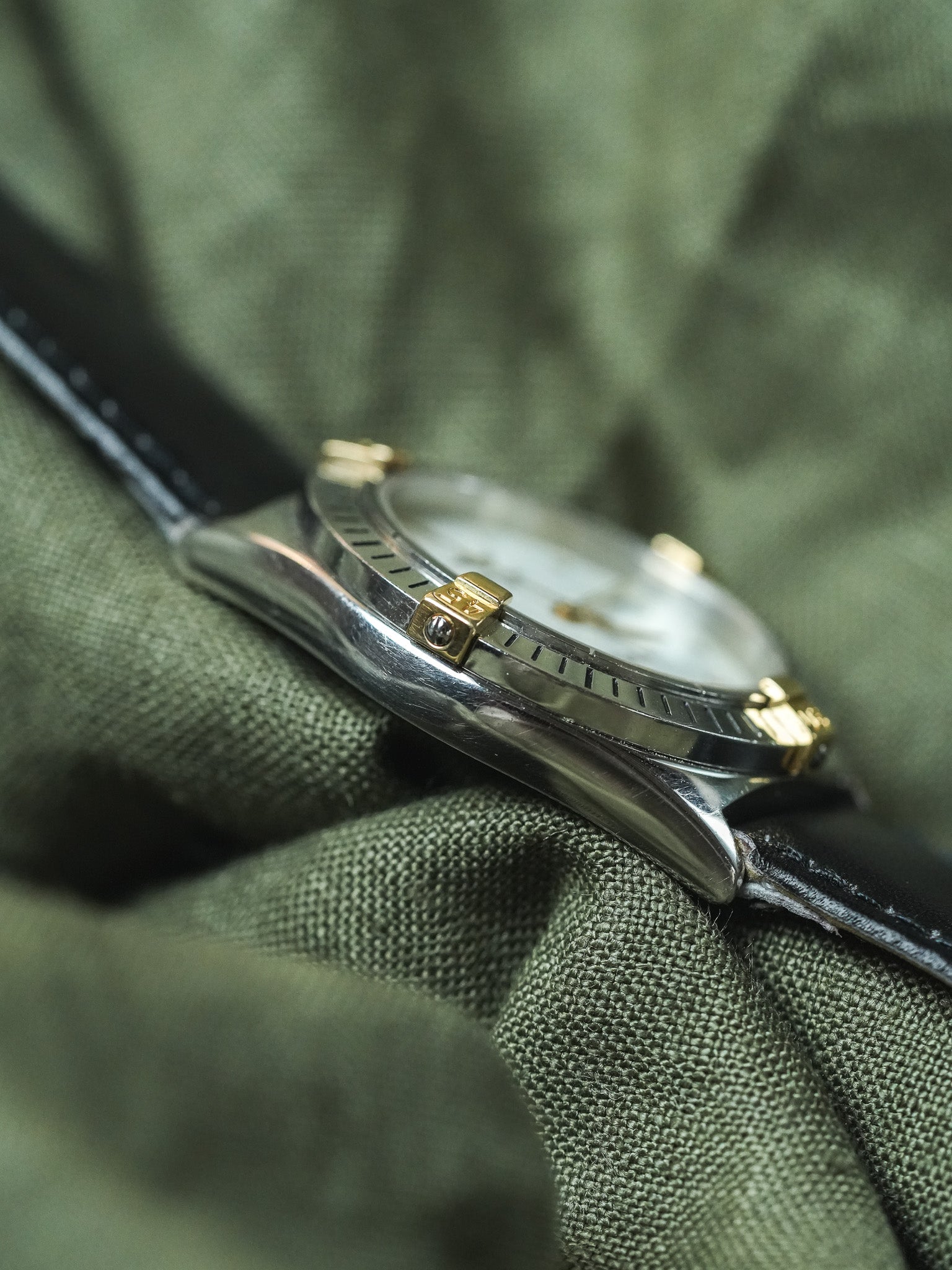 Breitling - Callisto Cadran blanc Lunette acier or - 1990s - Atelier Victor - Vintage Watch Shop