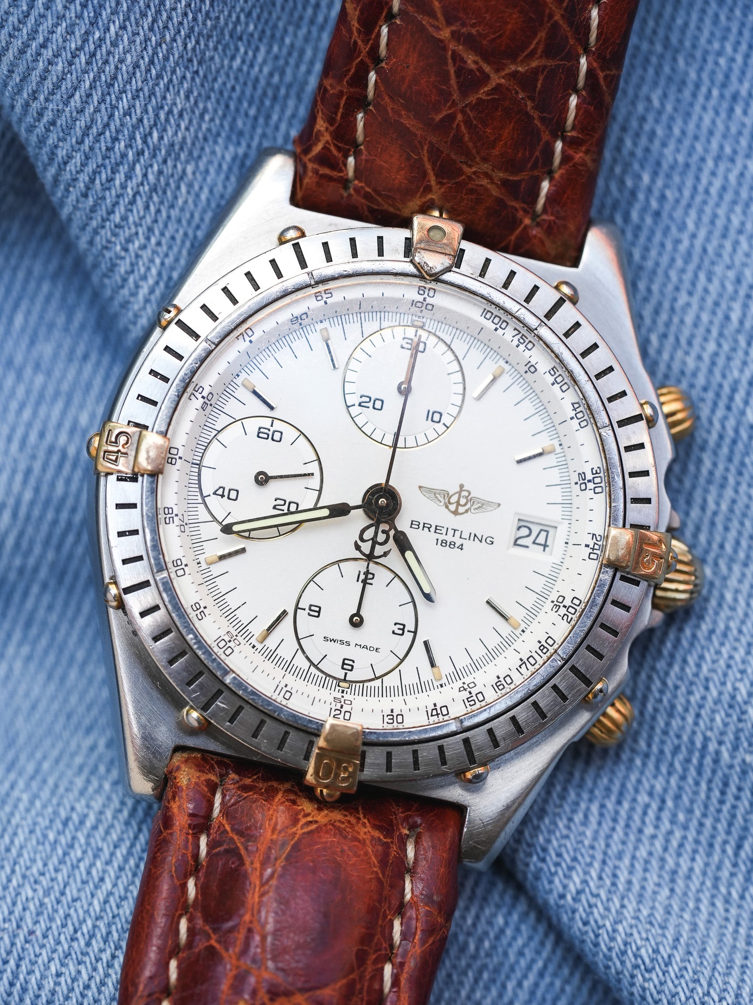 Breitling - Chronomat 81.950 B13047 Blanc - 1990s - Atelier Victor - Vintage Watch Shop