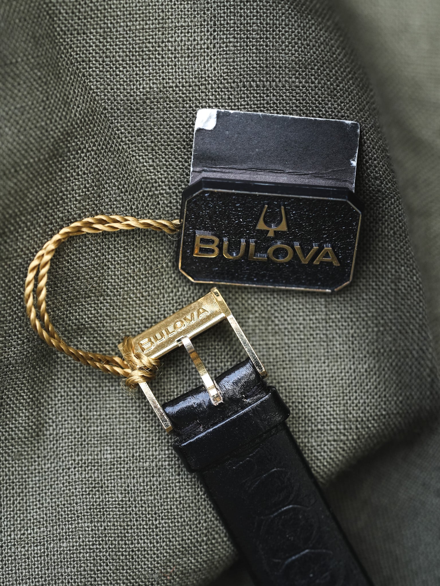 Bulova x Longchamp - Octogonale Noir Plaqué or - NOS - 1970s - Atelier Victor Paris - Vintage Watch Shop Dubai
