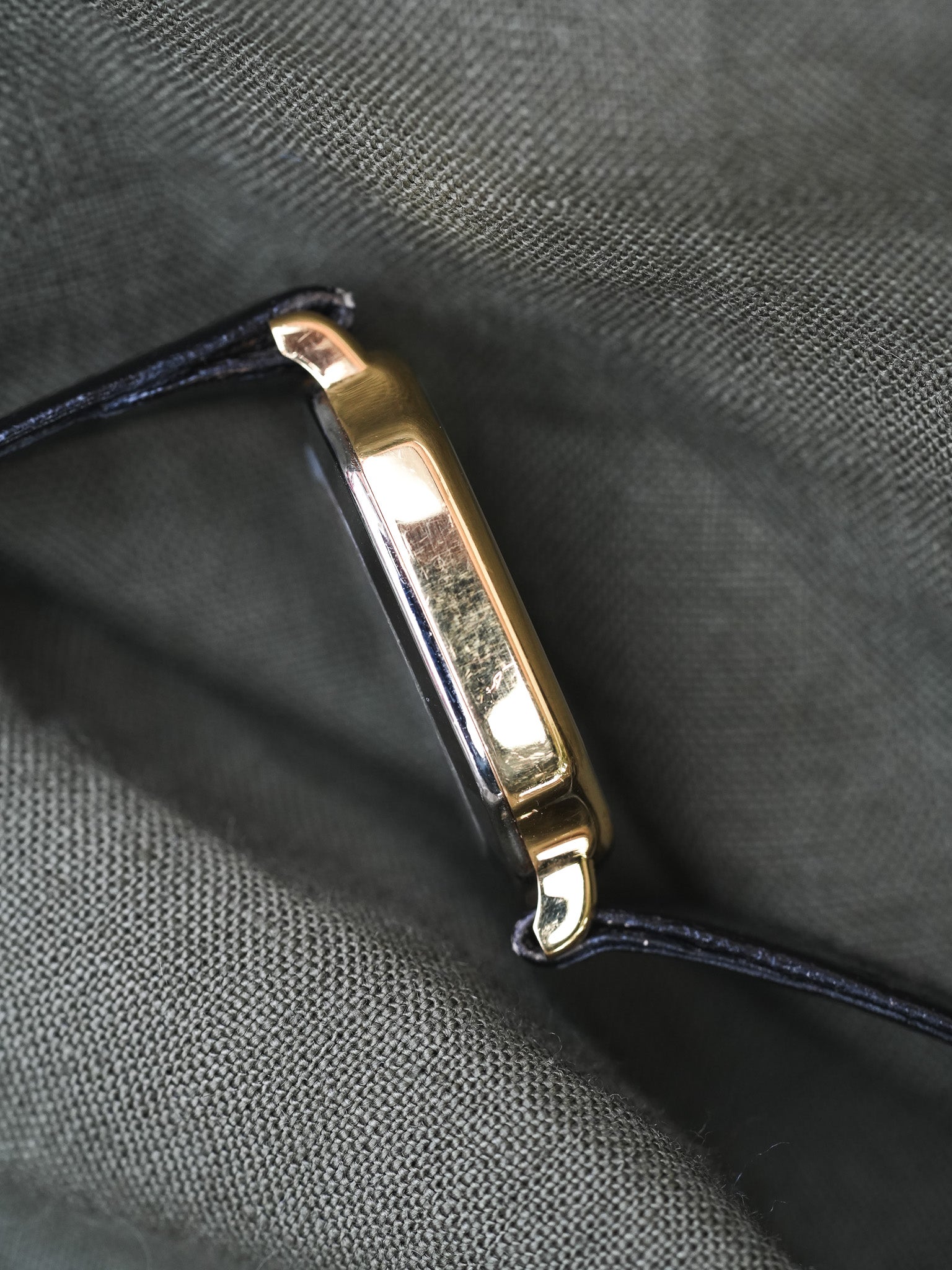 Bulova x Longchamp - Octogonale Noir Plaqué or - NOS - 1970s - Atelier Victor Paris - Vintage Watch Shop Dubai