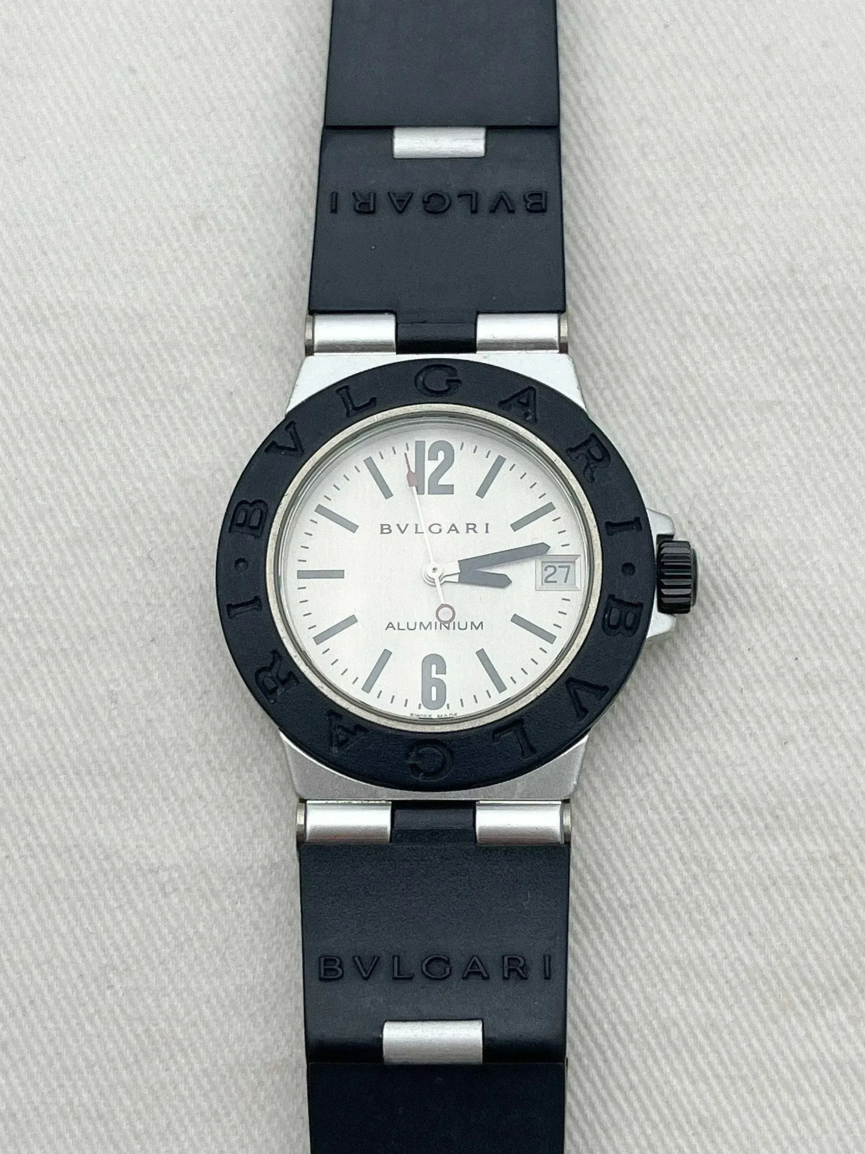 Bvlgari - Aluminum Quartz Bracelet Caoutchouc- 2000s - Atelier Victor