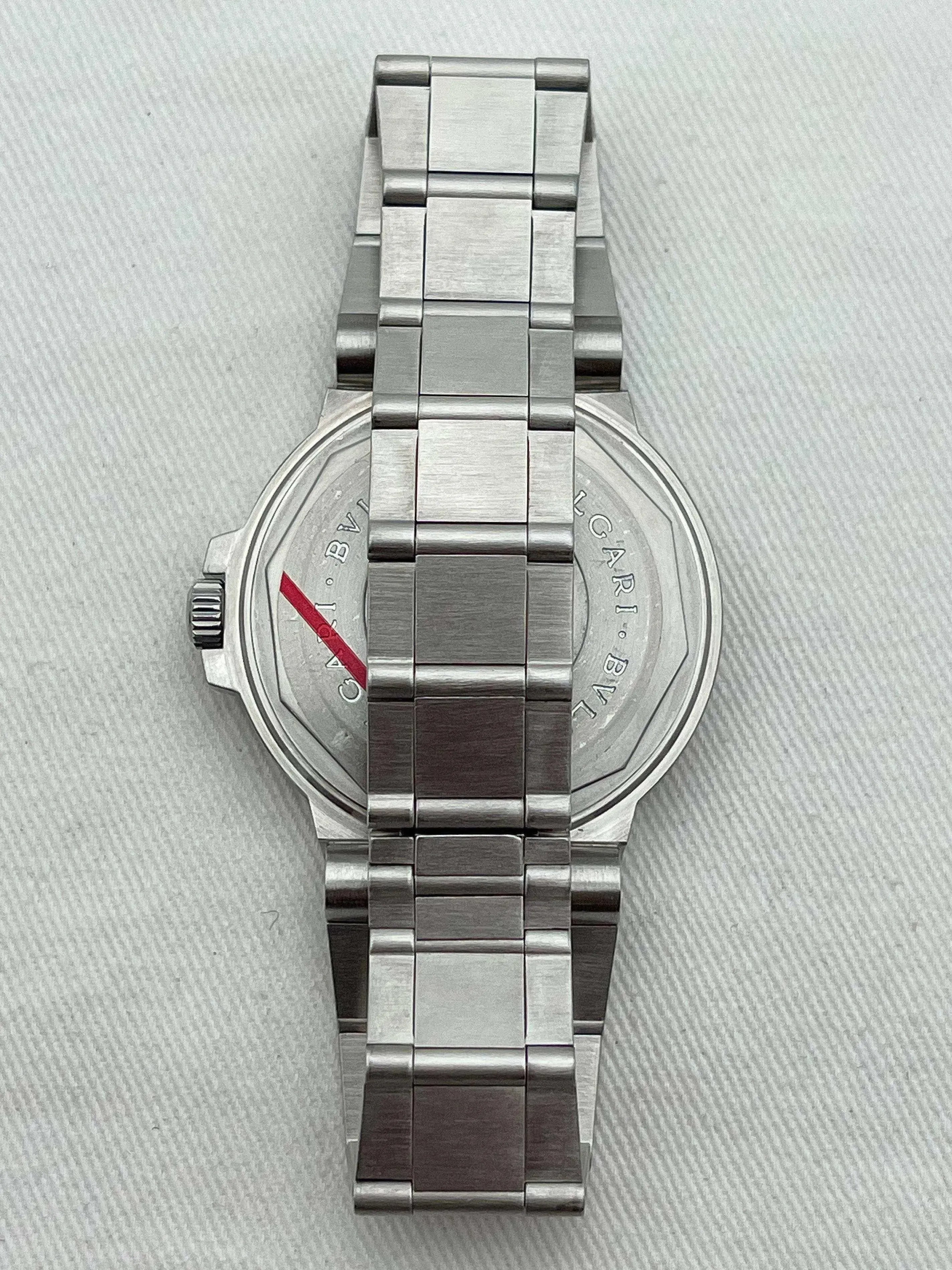 Bvlgari - Bvlgari Bracelet acier cadran noir - Boite & Papier - 2000s - Atelier Victor