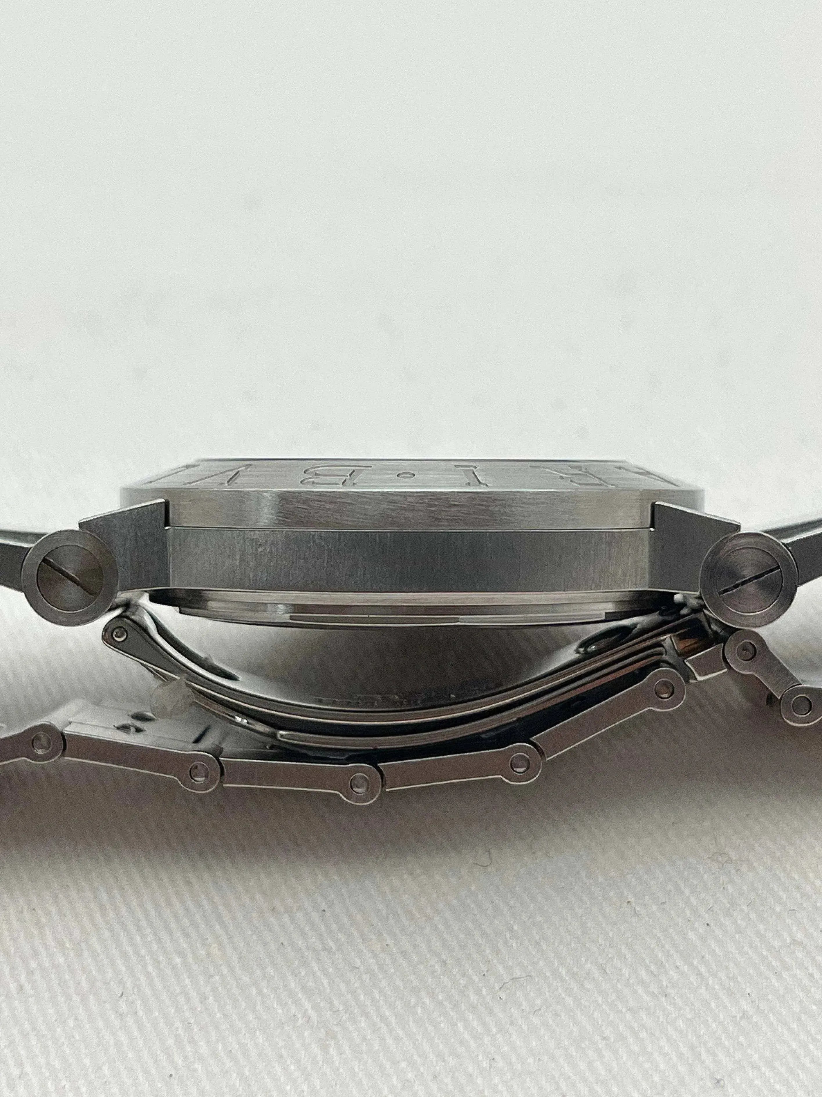 Bvlgari - Bvlgari Bracelet acier cadran noir - Boite & Papier - 2000s - Atelier Victor