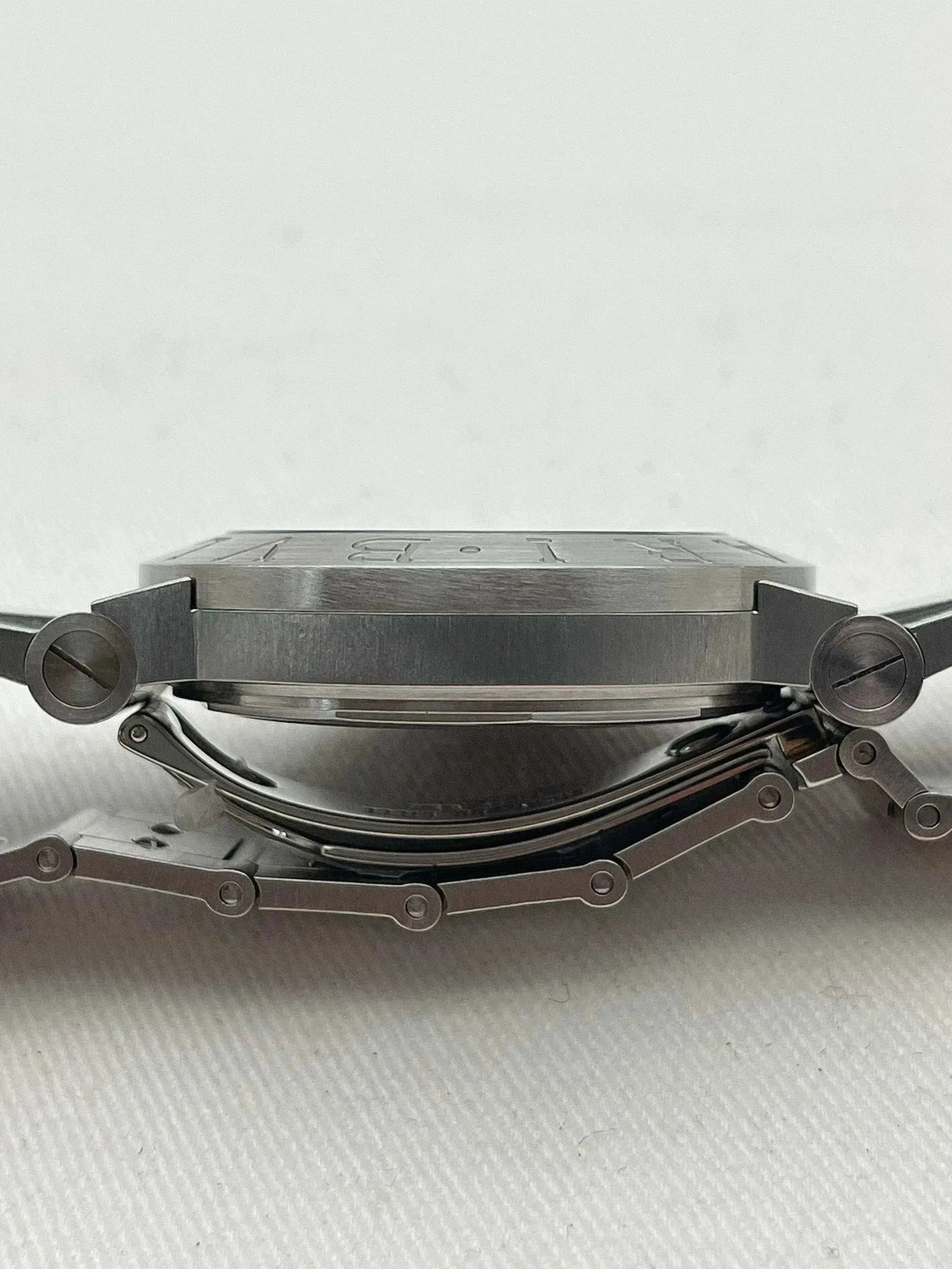 Bvlgari - Bvlgari Bracelet acier cadran noir - Boite & Papier - 2000s - Atelier Victor